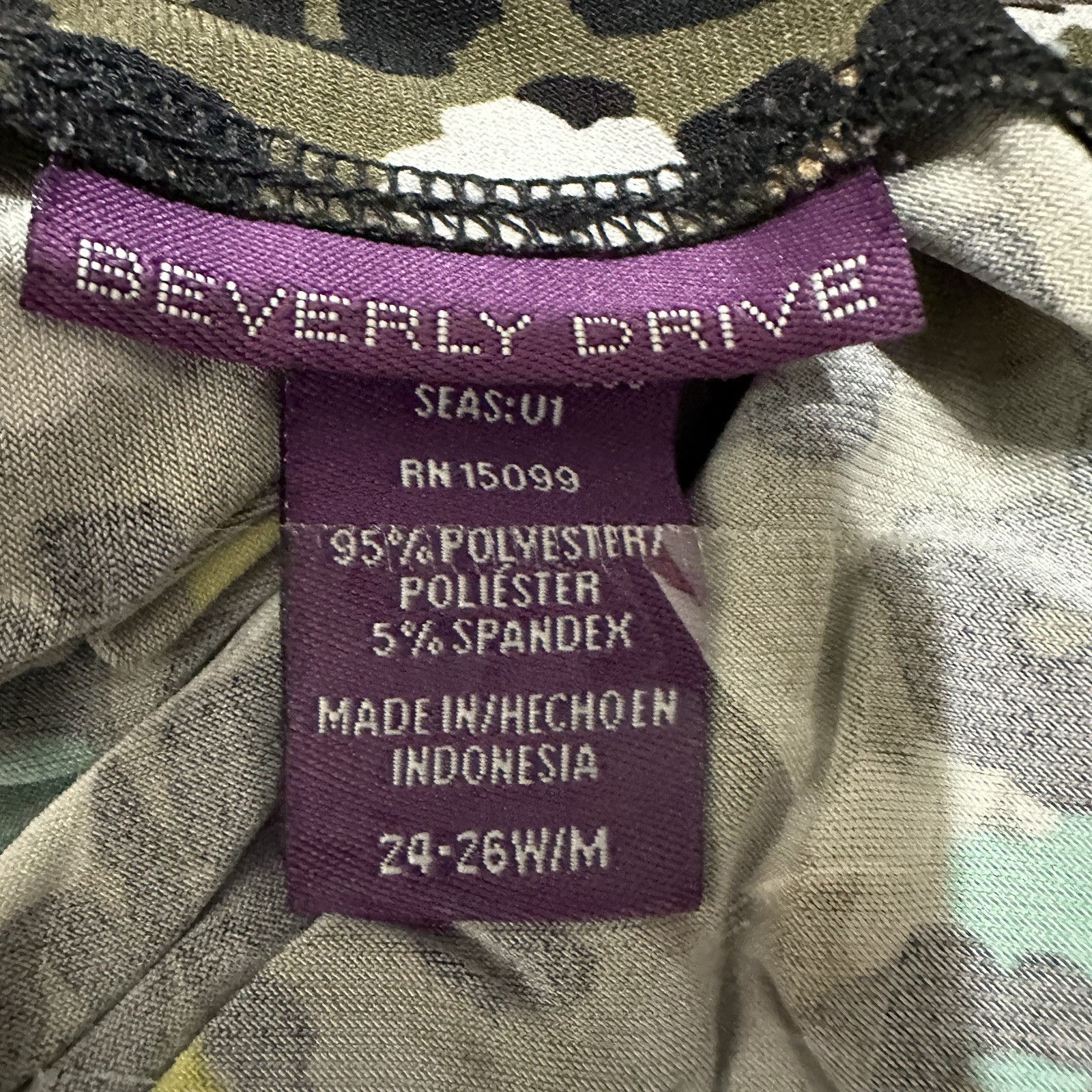 Beverly Drive Sleeveless Dress Womens Plus Size 26/28 Deep Plunge Floral Stretch