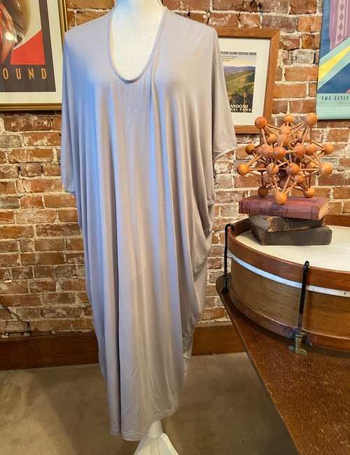 Barefoot Dreams O/S Plus Petite Pewter Lt Grey Luxe Milk Jersey Caftan New
