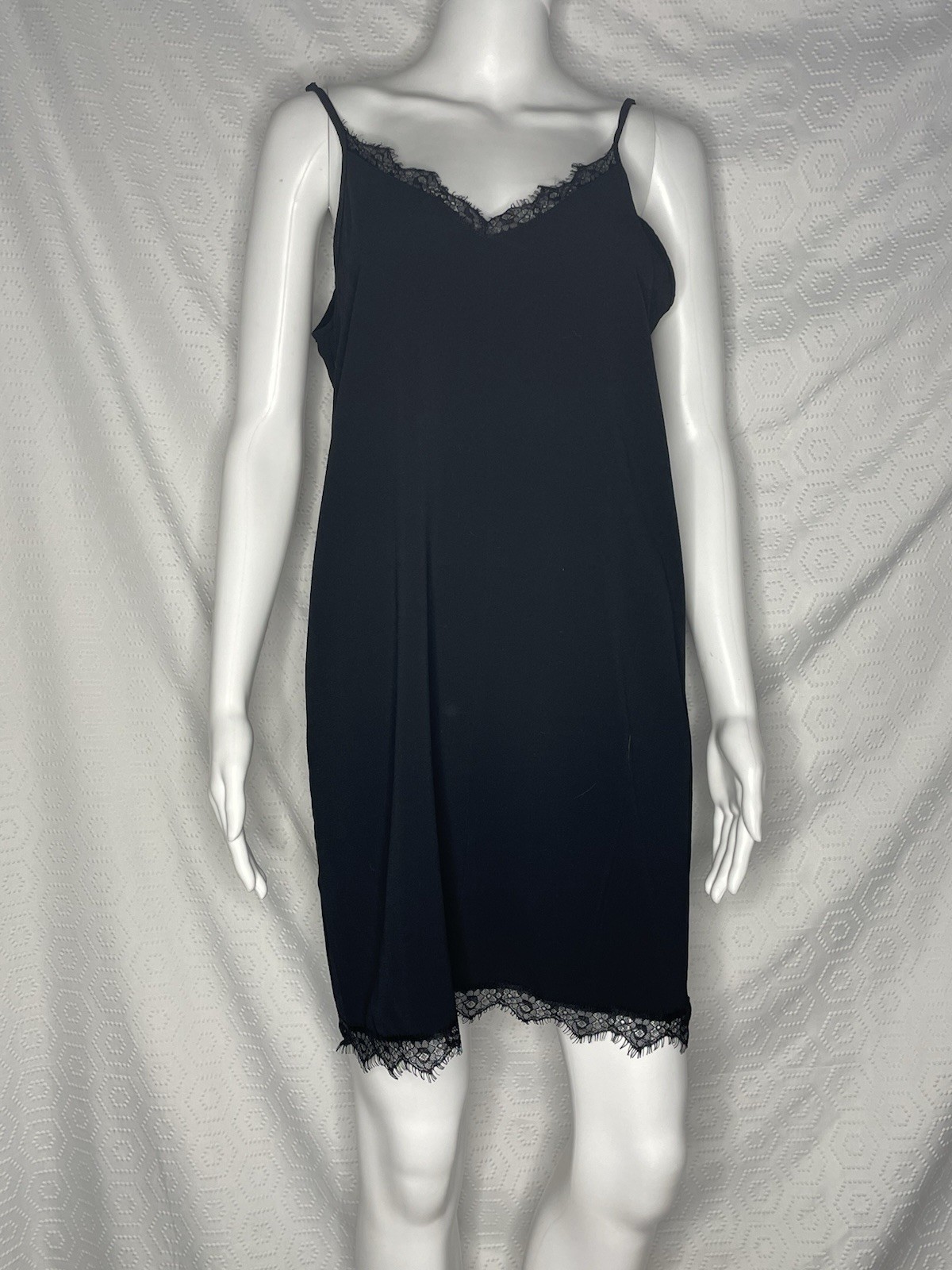 ASOS Black Lace Trimmed Slip Dress Mini 6