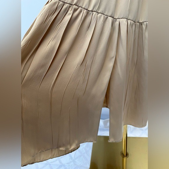 Theory Project Tiered Georgette Maxi Dress In Wheat Size 4