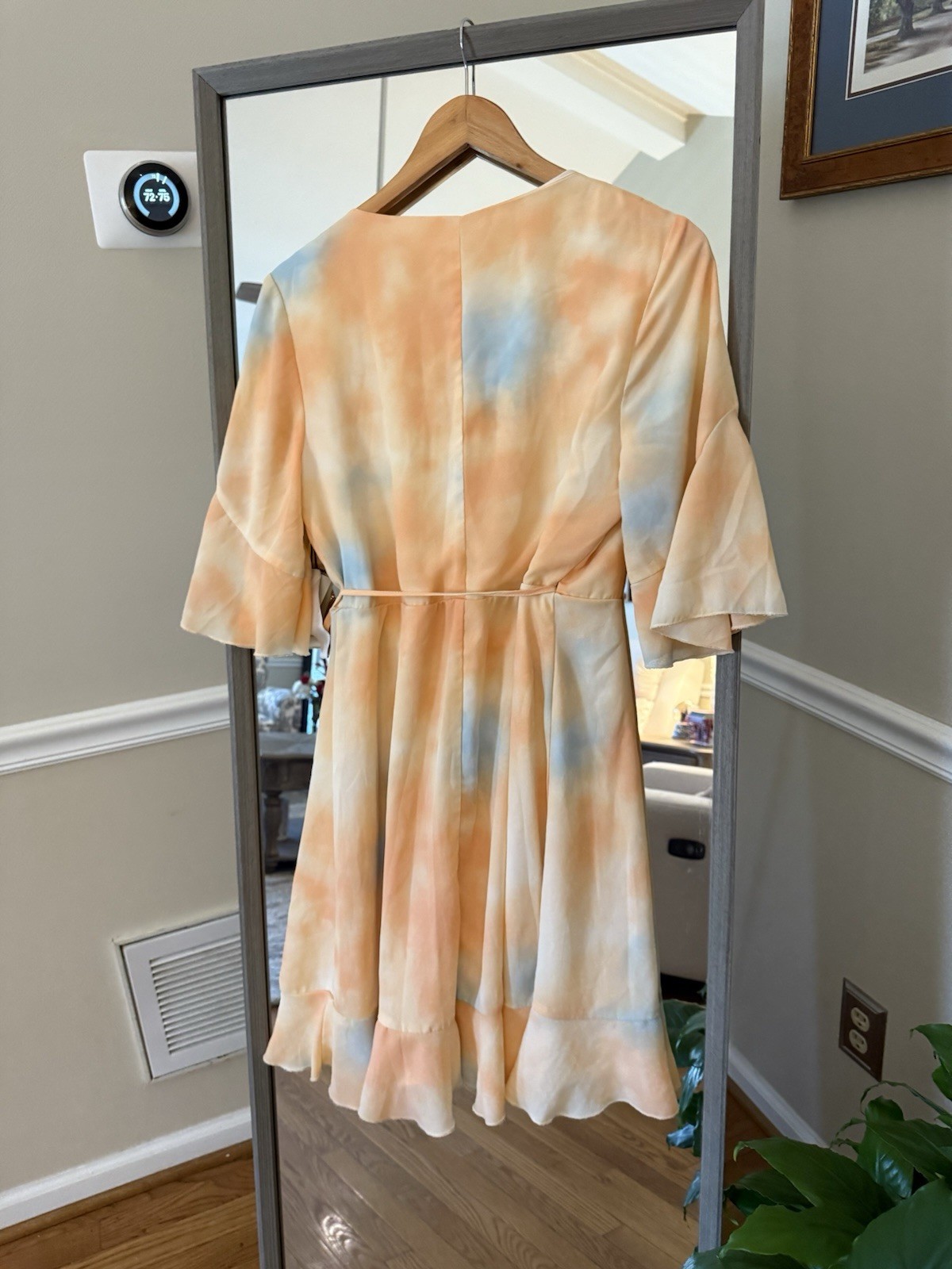 June and Hudson white and yellow stripe wrap dress size 1