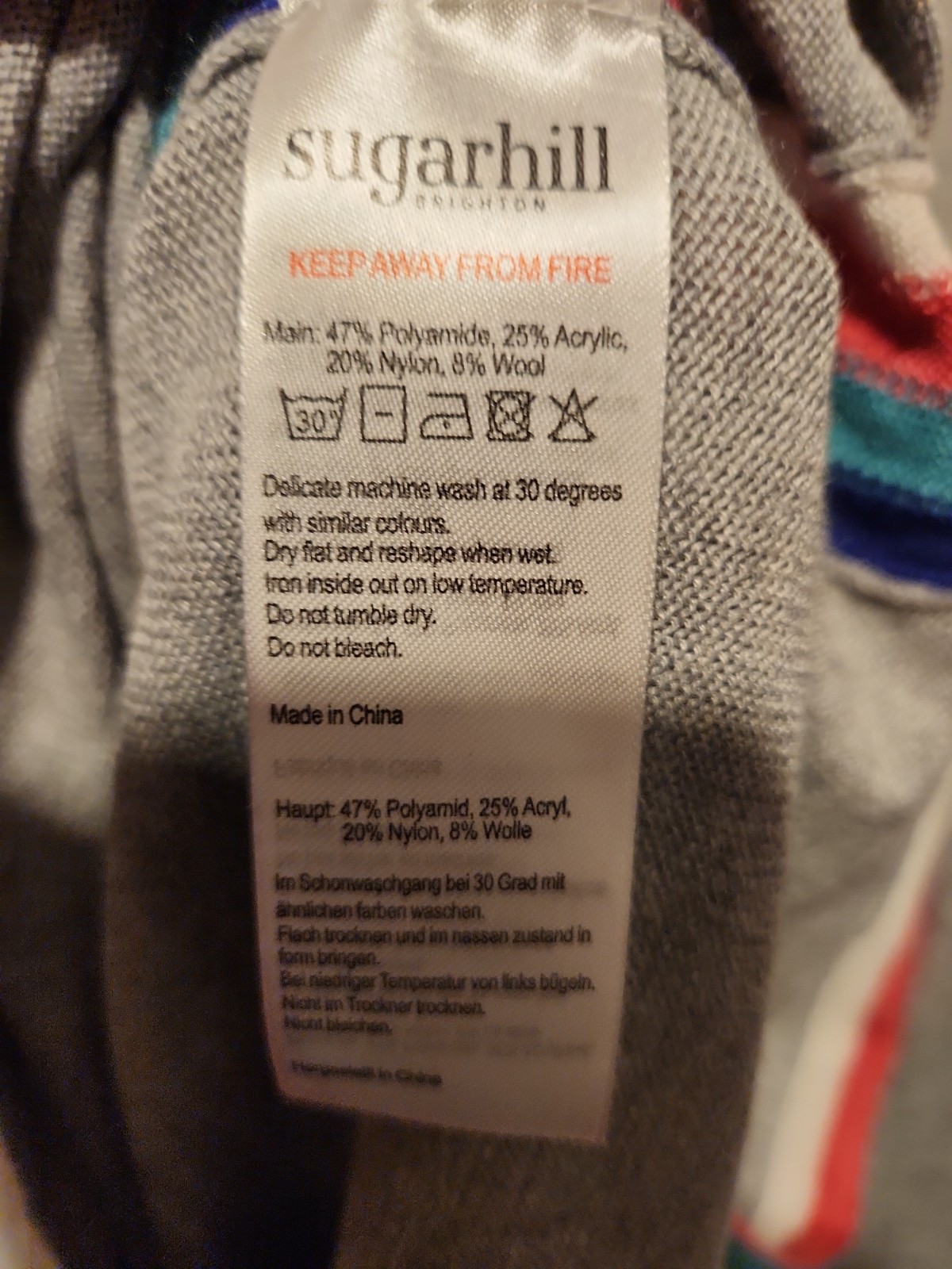 Sugarhill Brighton Wool Blend Grey Dress Stripe Detail UK 14 EU 42 US 10 Ex Cond