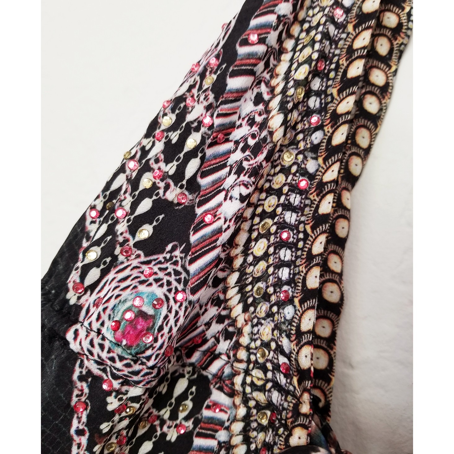 La Moda True Colours Halter 3-Way Maxi Dress Rhinestone Embellished Boho Goddess