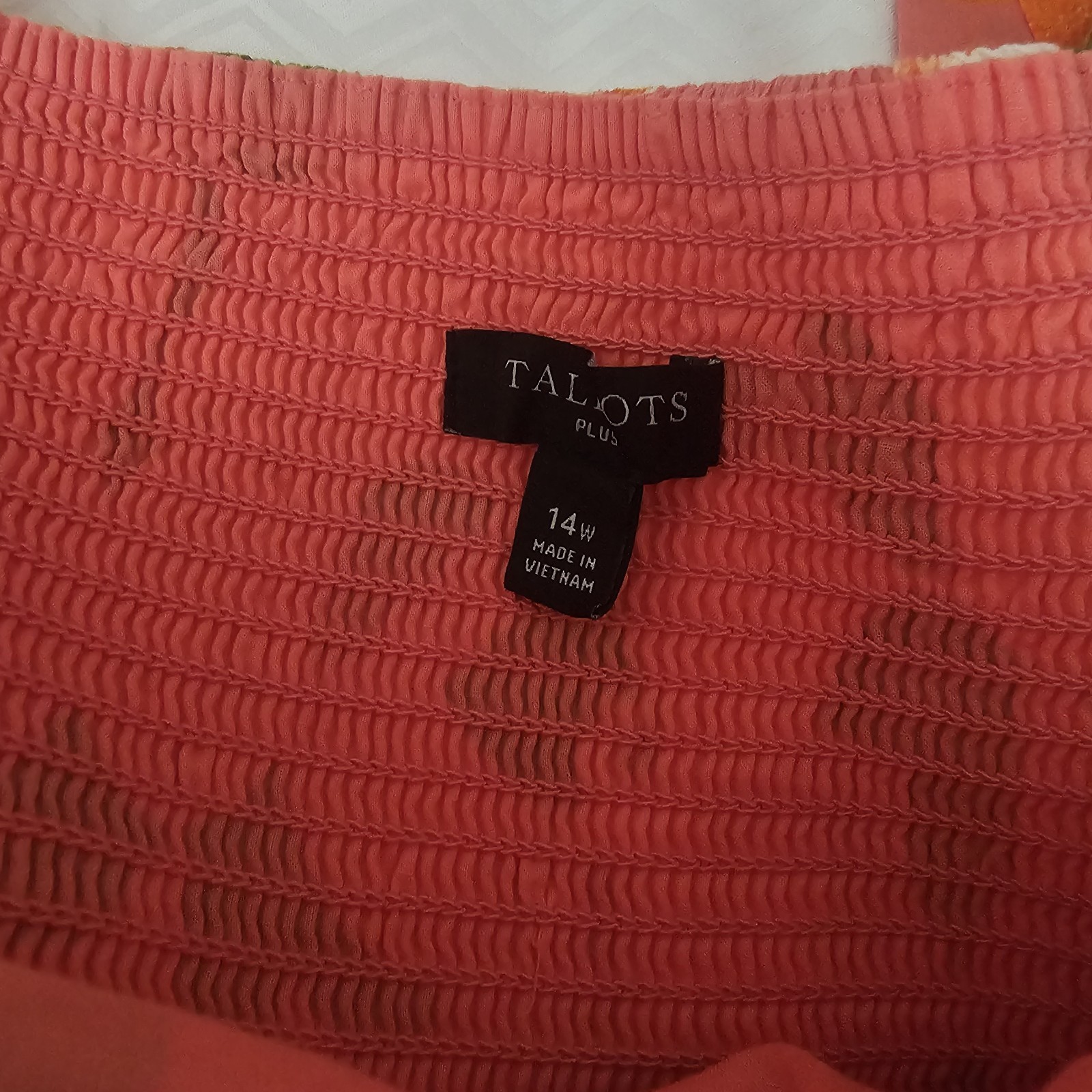 Talbots Pink Lemons Oranges Tiered Sleeveless Cotton Maxi Dress Sz 14w Vacation