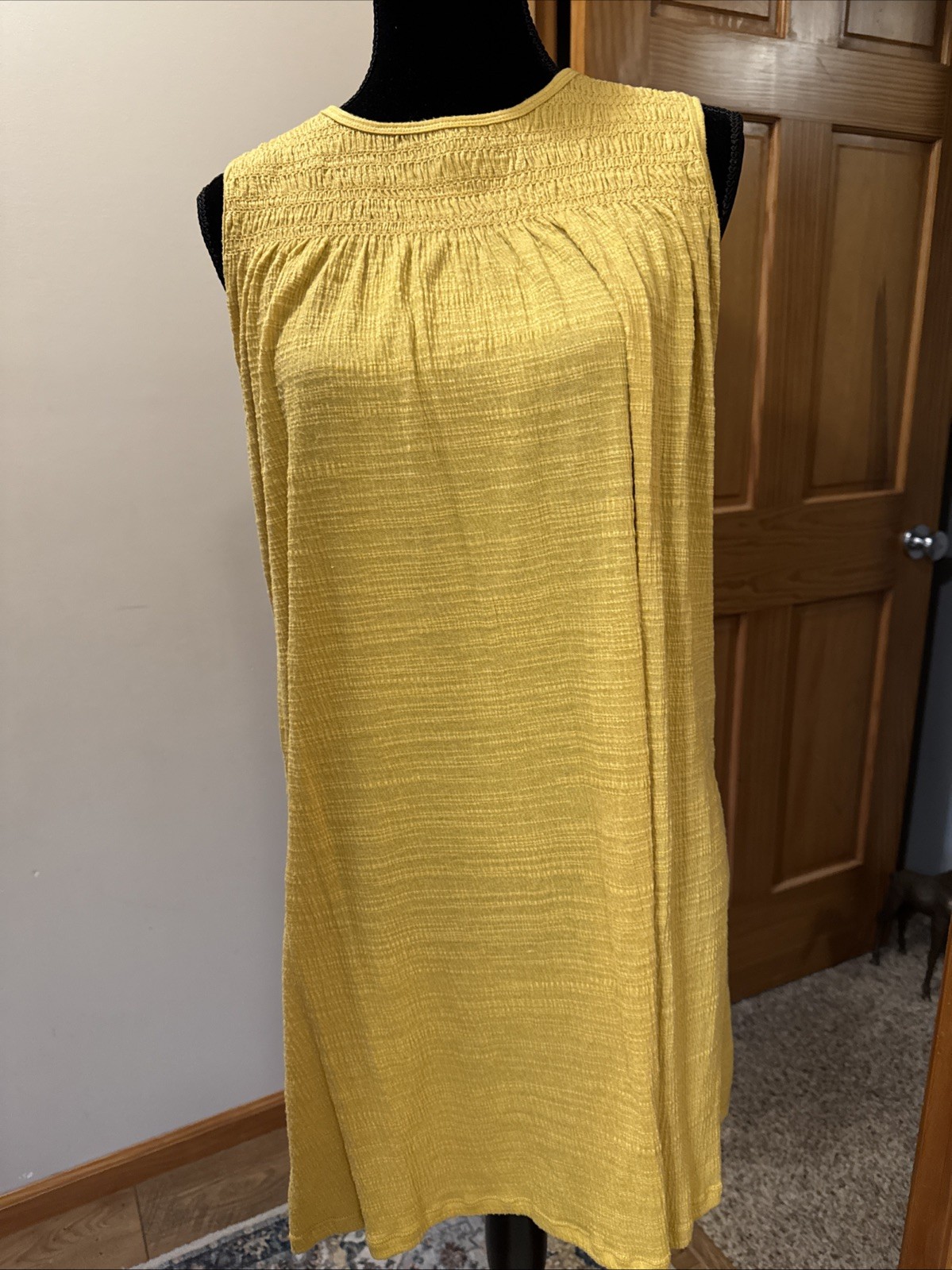 Harper 241 Sz. M Ruffled, non Lined sleeveless Dress Mustard Boho Cottagecore