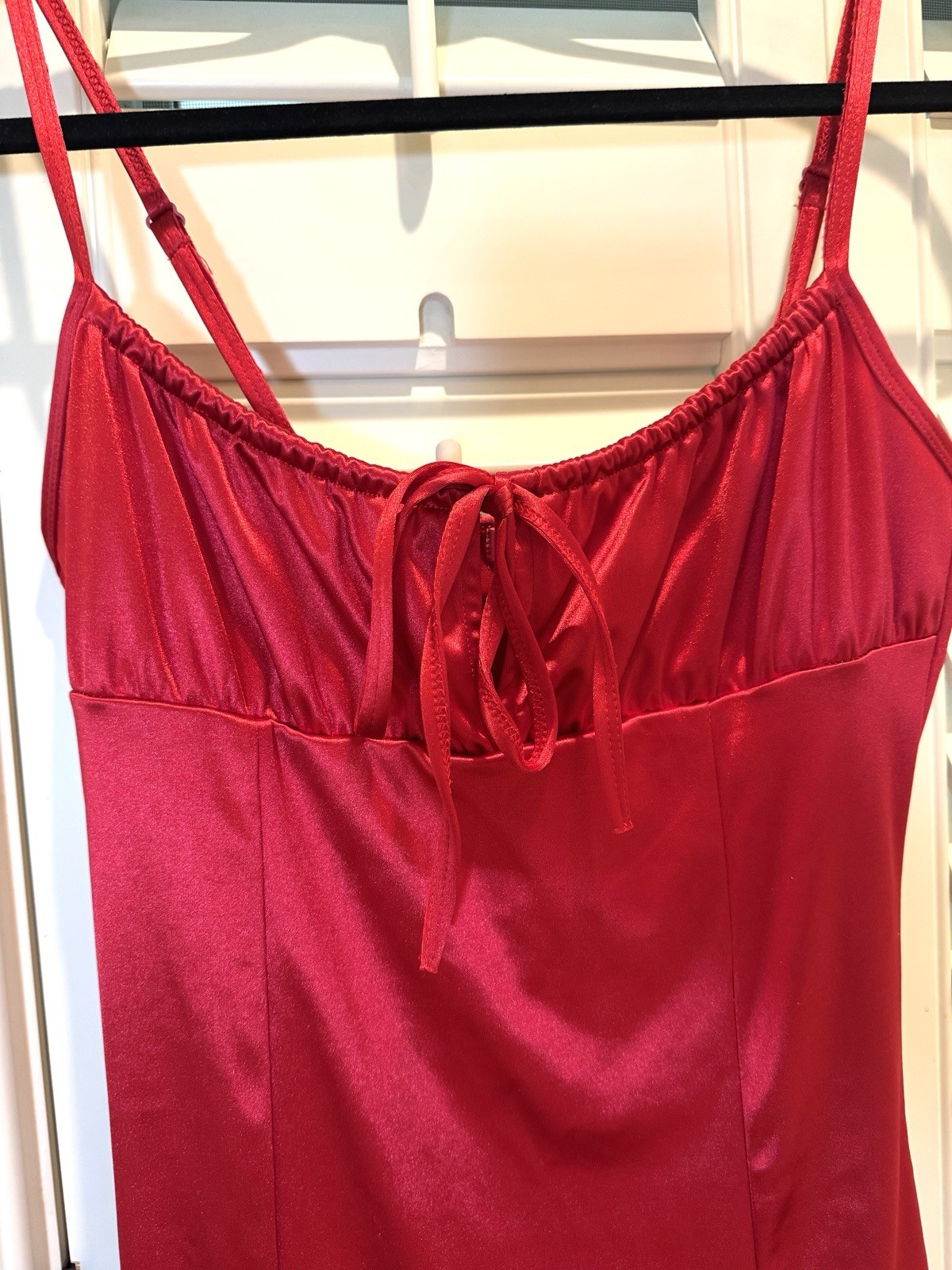 Dolls Kill Dress Sugar Thrillz Size M Red Satin Mini Strappy Women EUC