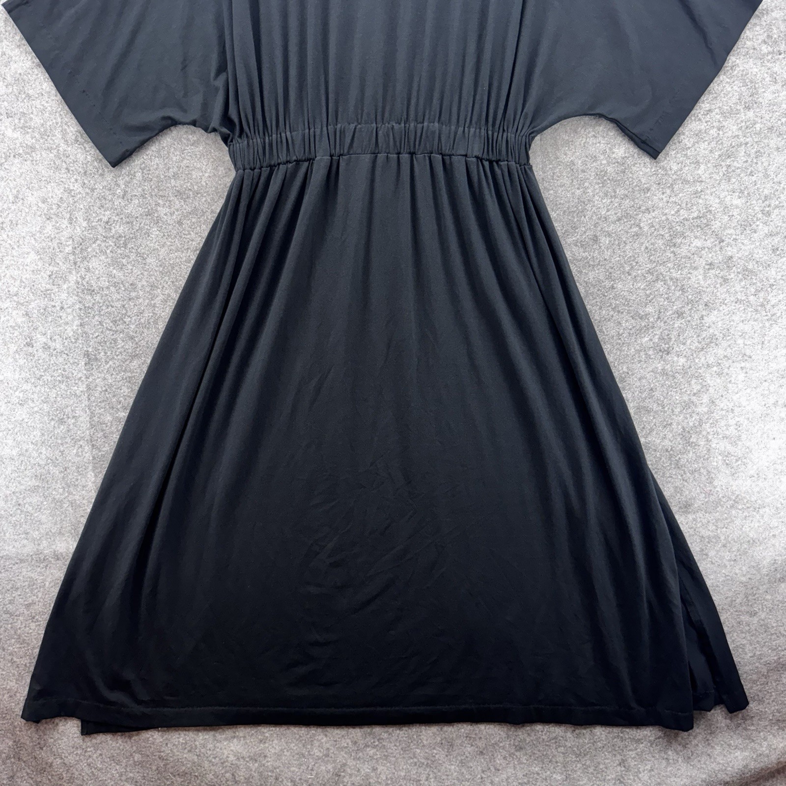 ABLE Womens Nina Dolman Midi Dress Size L Black Cotton Modal Stretch Minimalist
