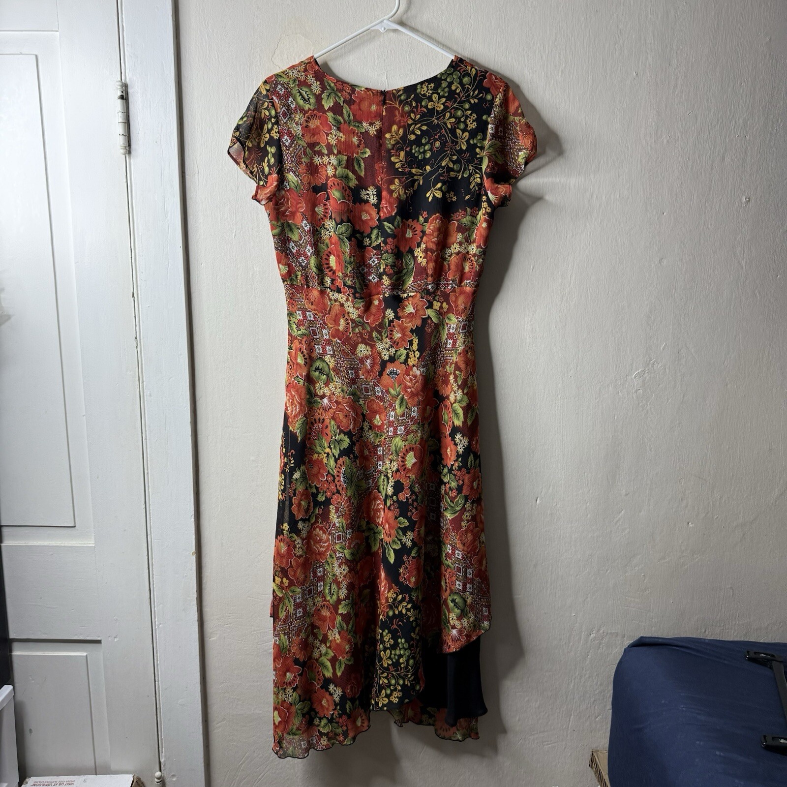 Elementz Vintage Patchwork Floral Grunge Moody Babydoll Fairy Dress Medium Y2K