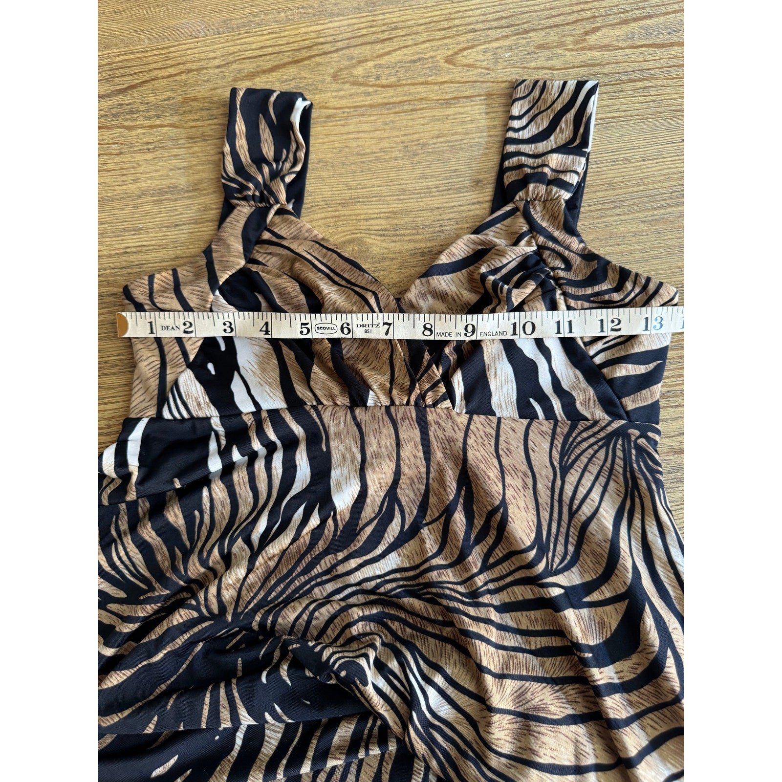 Izabel London Animal Print Handkerchief Hem Sweetheart Neckline Sundress Size 4