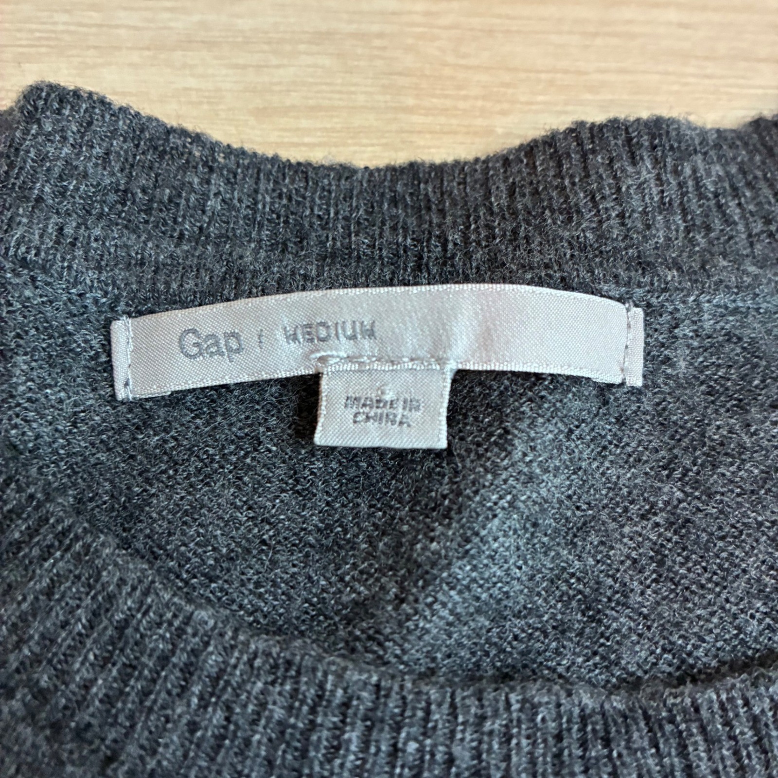 Gap Womens Charcoal Gray Wool Cashmere Blend Shoulder Zip Sweater Dress Medium