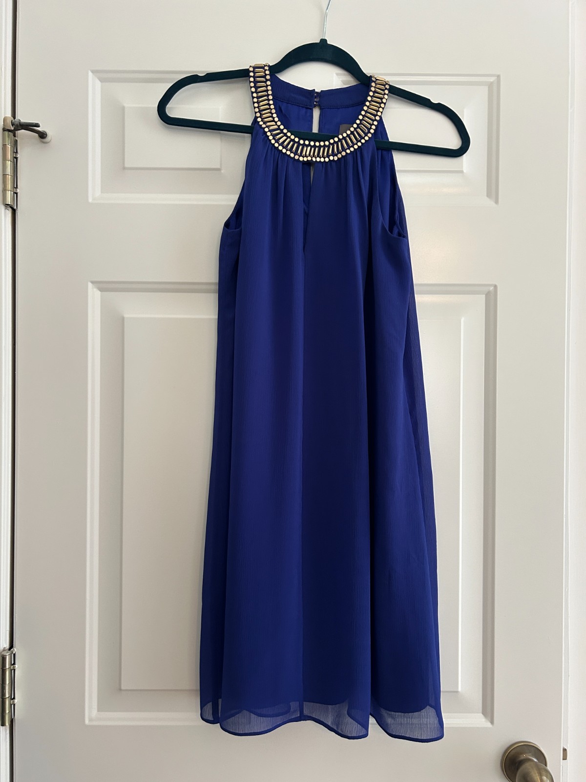 Womens Dress Blue with Gold neck band