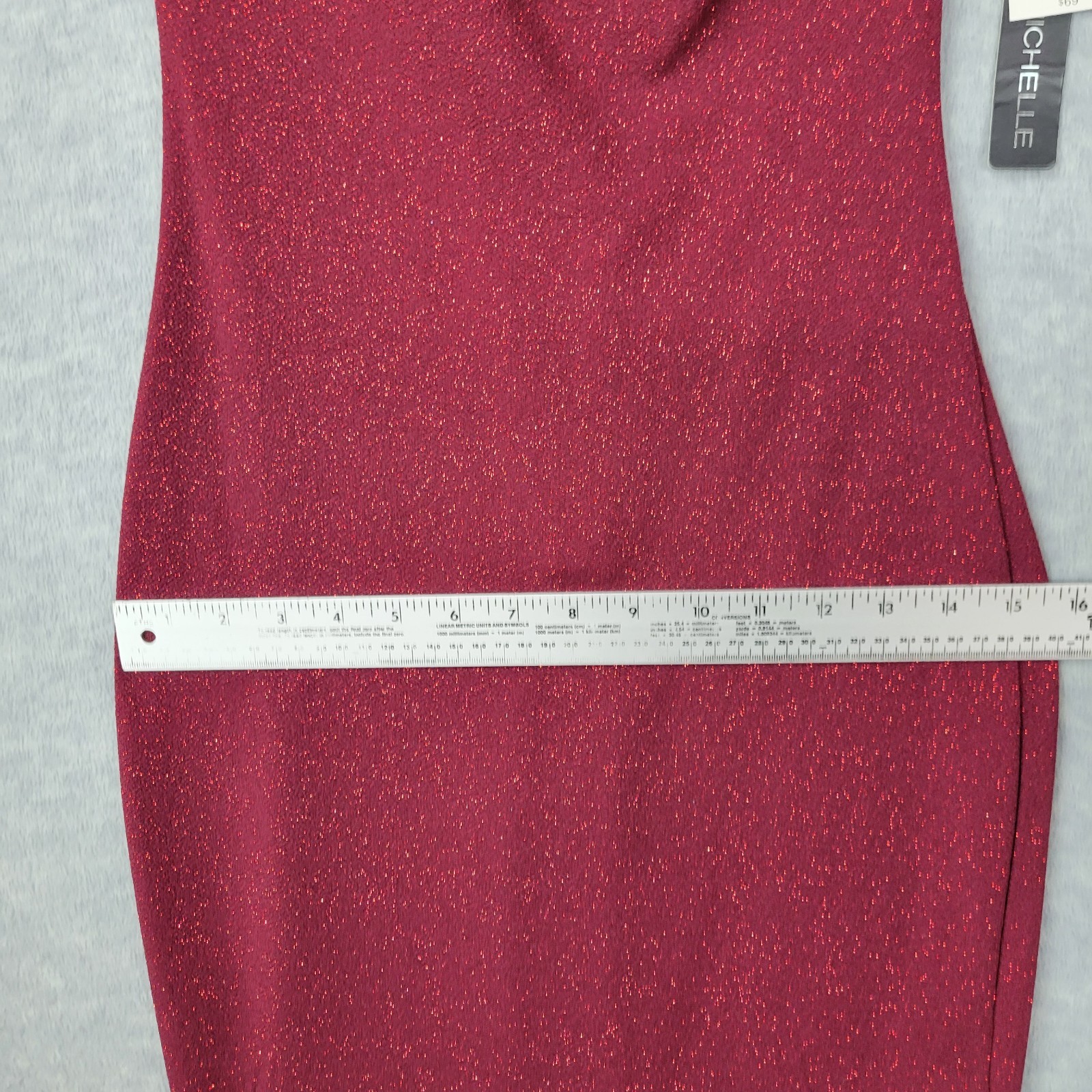 My Michelle Mini Dress Red Glitter Short Sleeve 90s Vintage Goth Womens 5 NWT