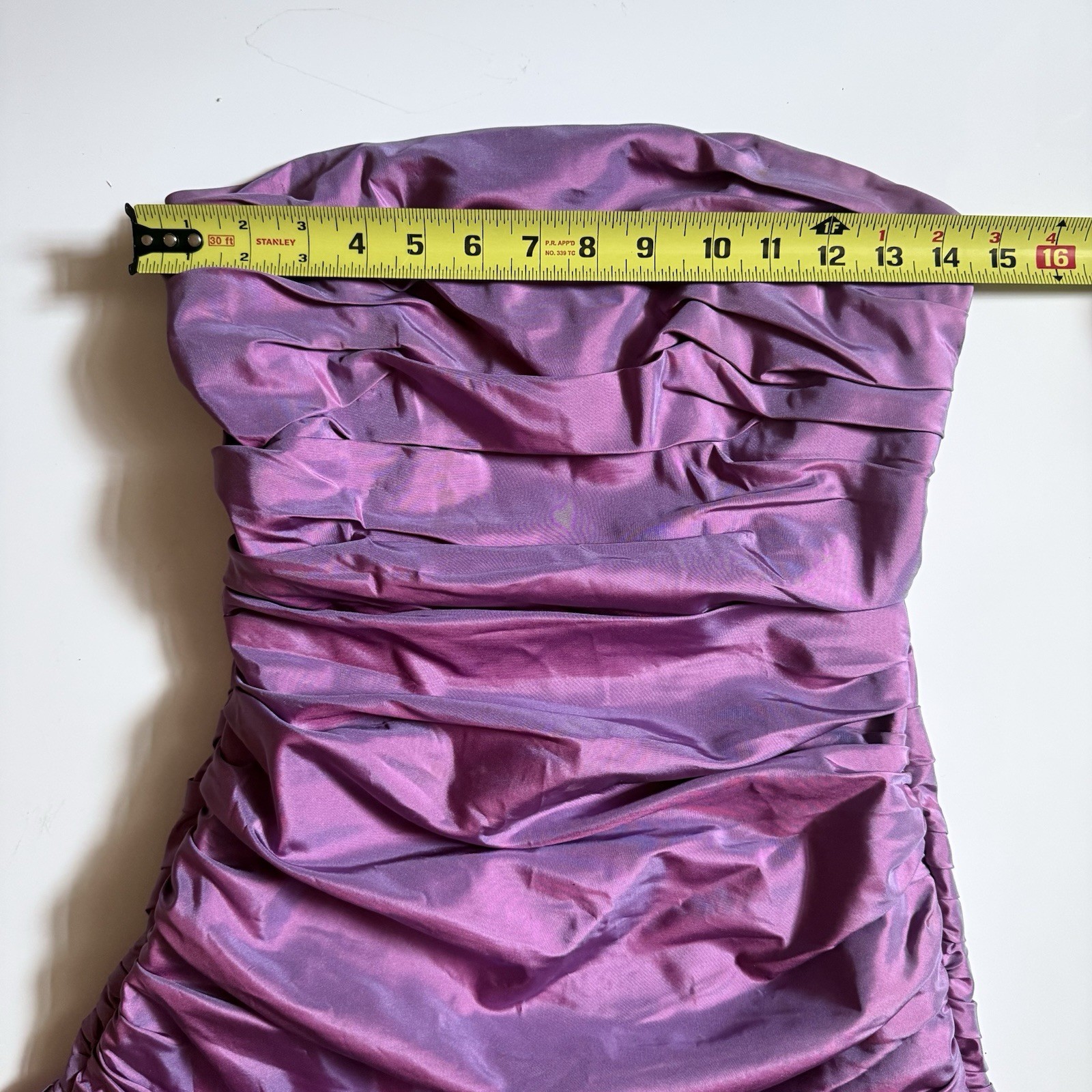 Betsey Johnson Purple/Mauve Strapless Taffeta Mini Mermaid Cocktail Dress
