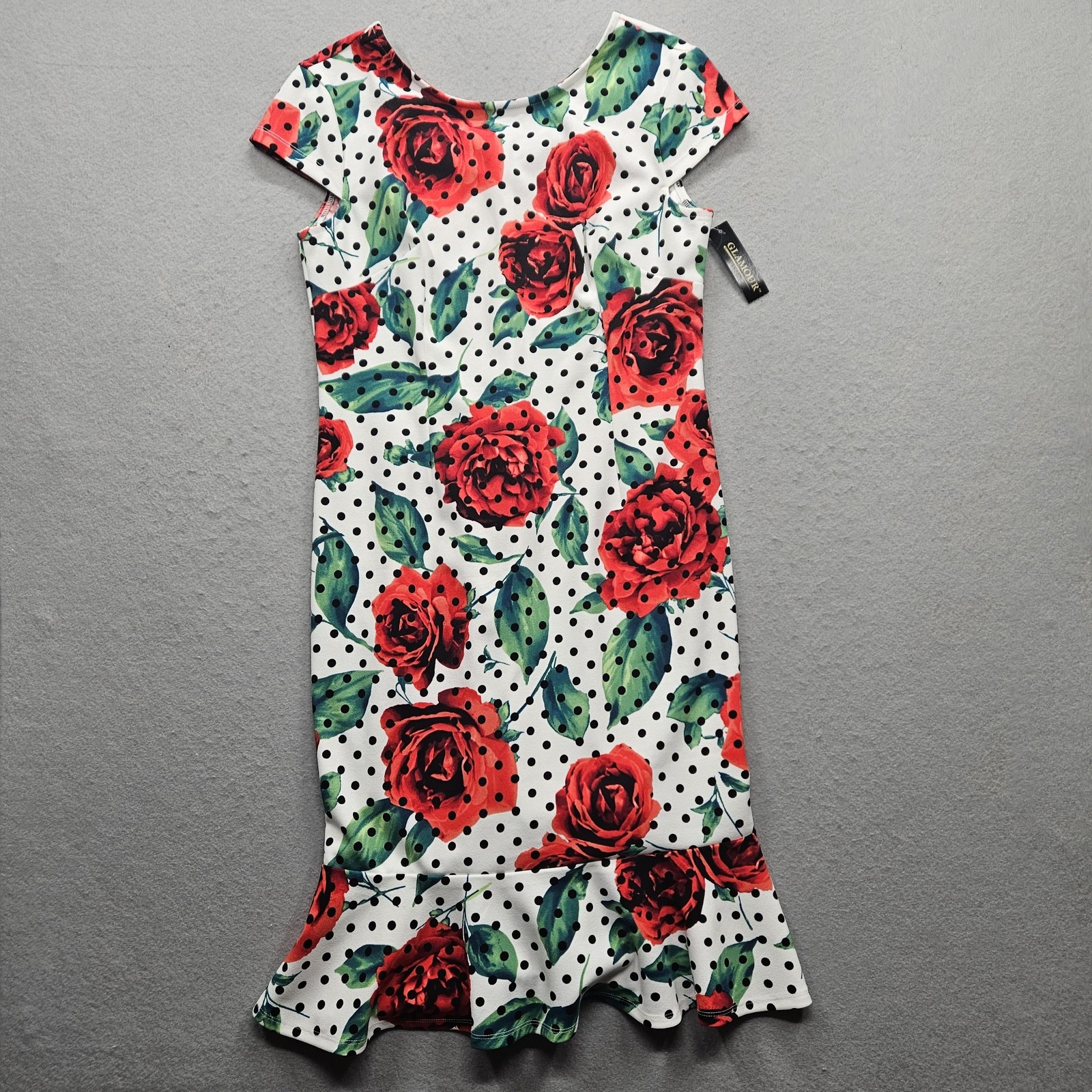 Glamour Women’s 8 White Floral Printed Dress NWT