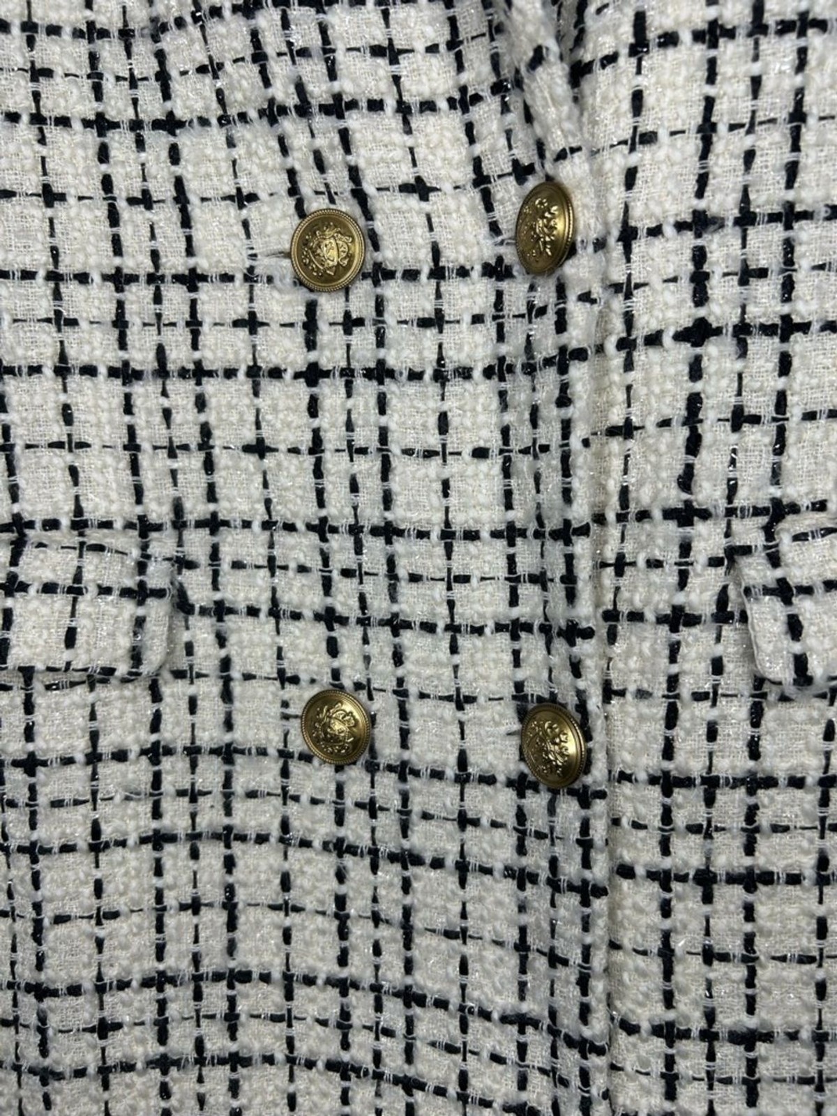 Alice + Olivia Jordy Double Breasted Tweed Tuxedo Mini Sleeveless Dress SIZE 8