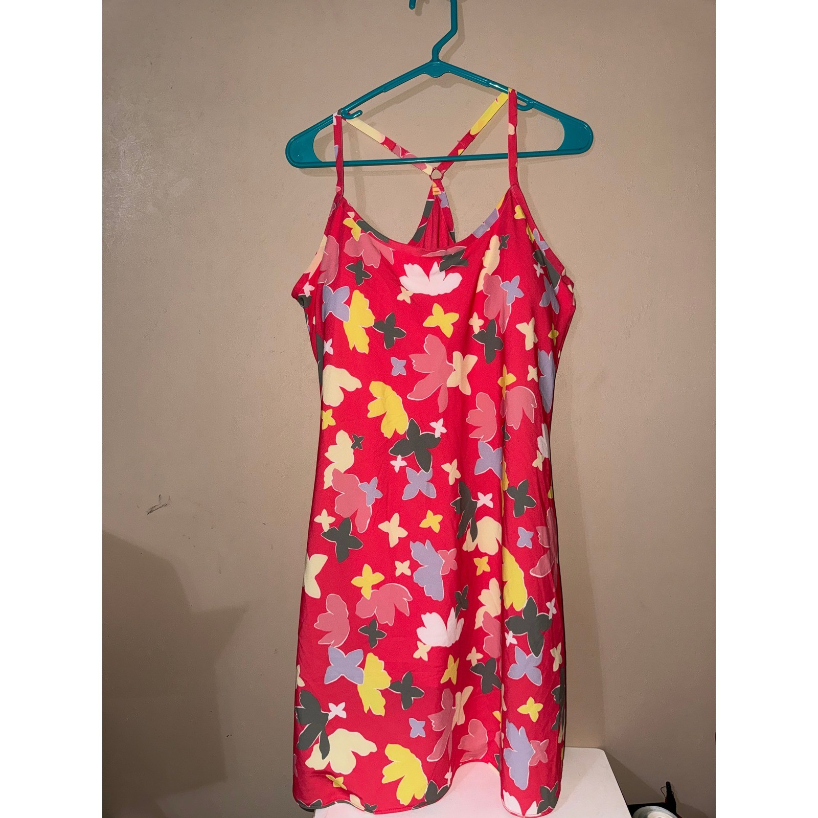 Outdoor Voices Exercise Dress Slice of Life Pink Print Built-in Shorts XL