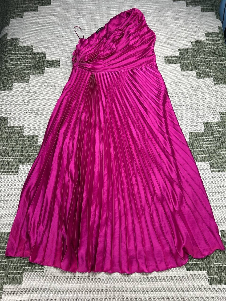 Abercrombie & Fitch Dress Womens Xl Petite Pink Fringe Midi