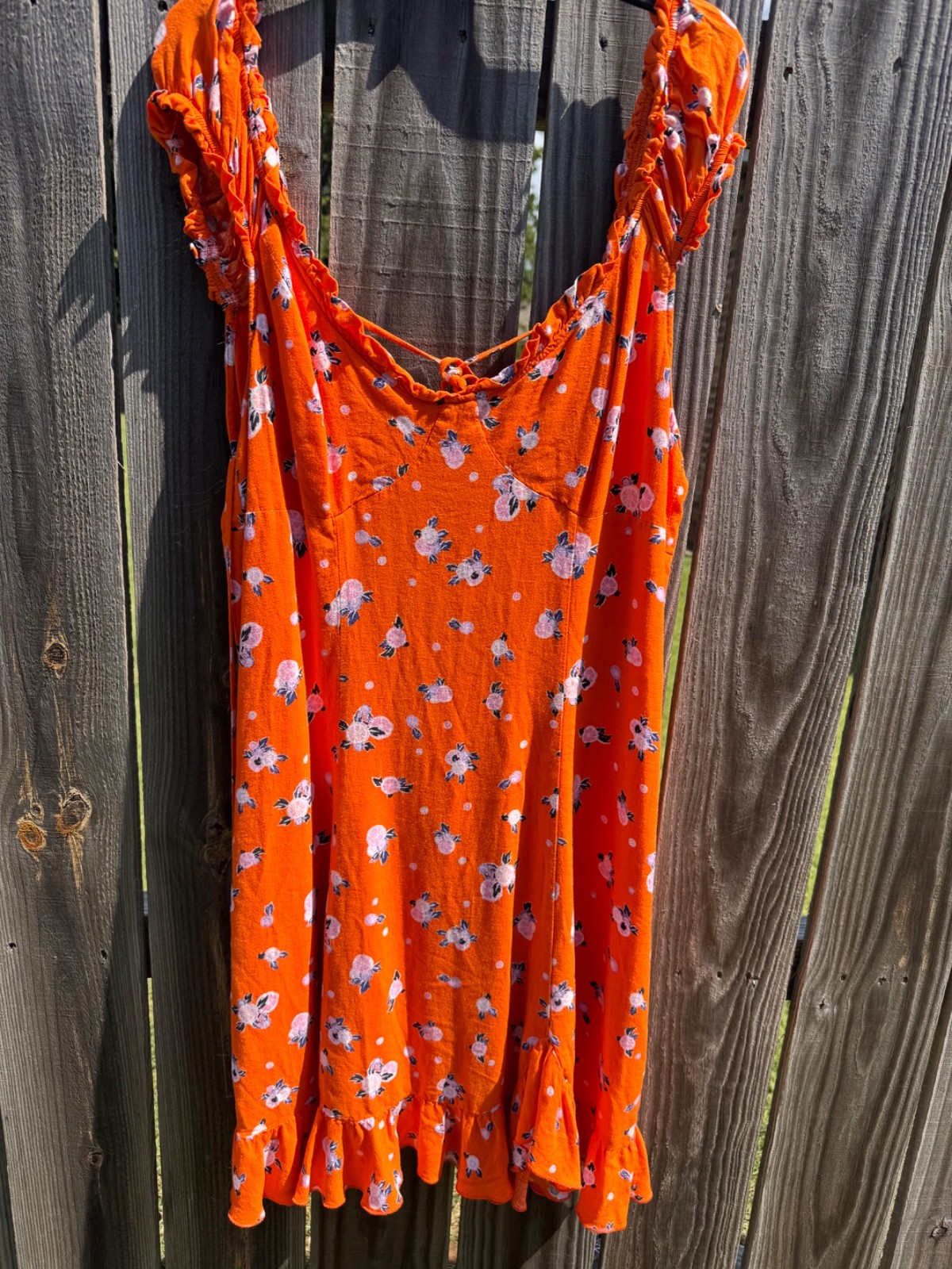 Free People Orange Floral dress Size small
