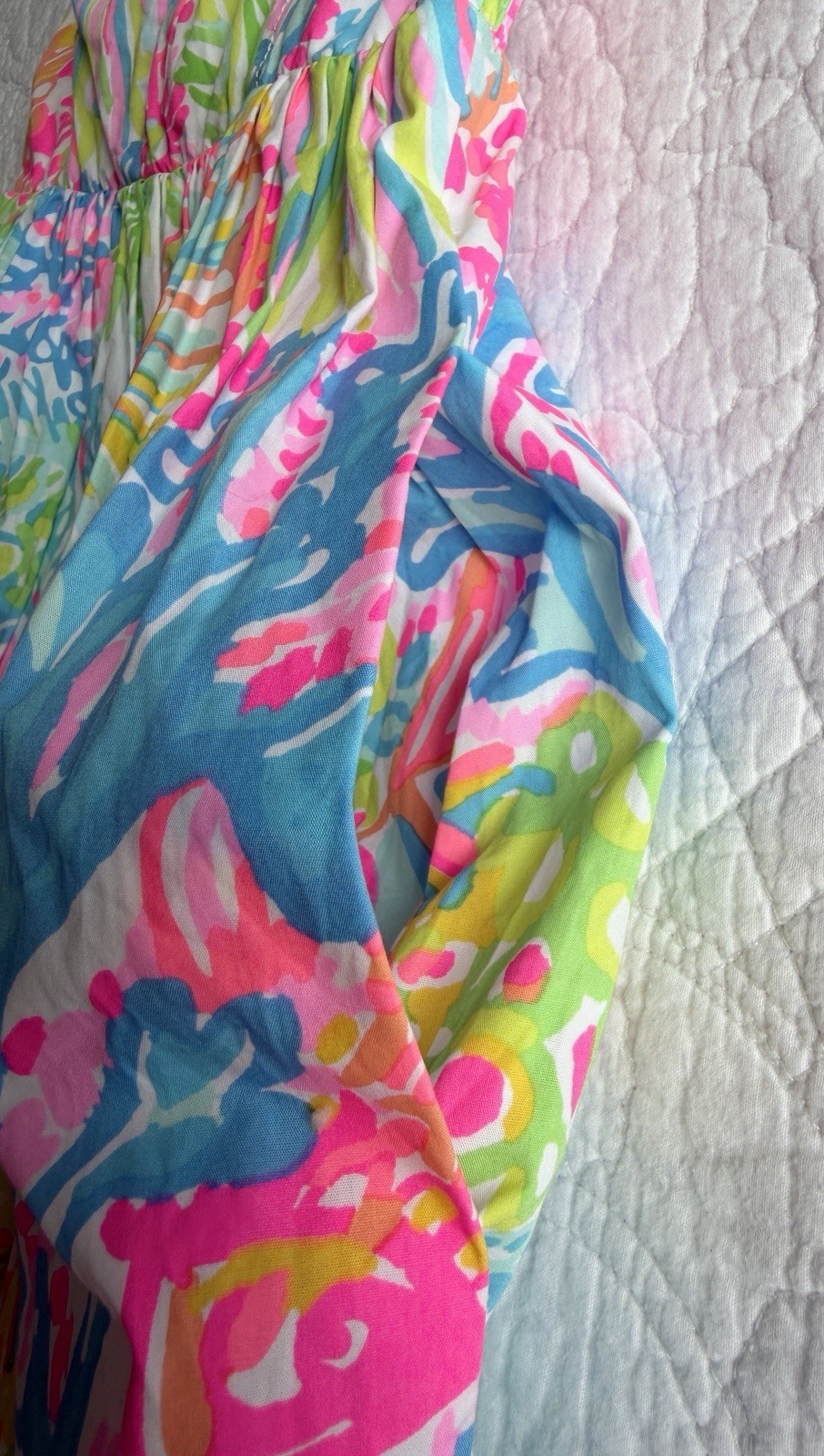 Lilly Pulitzer Ardleigh Lovers Coral Size 0 XS Bright Multicolor Floral Neon EUC