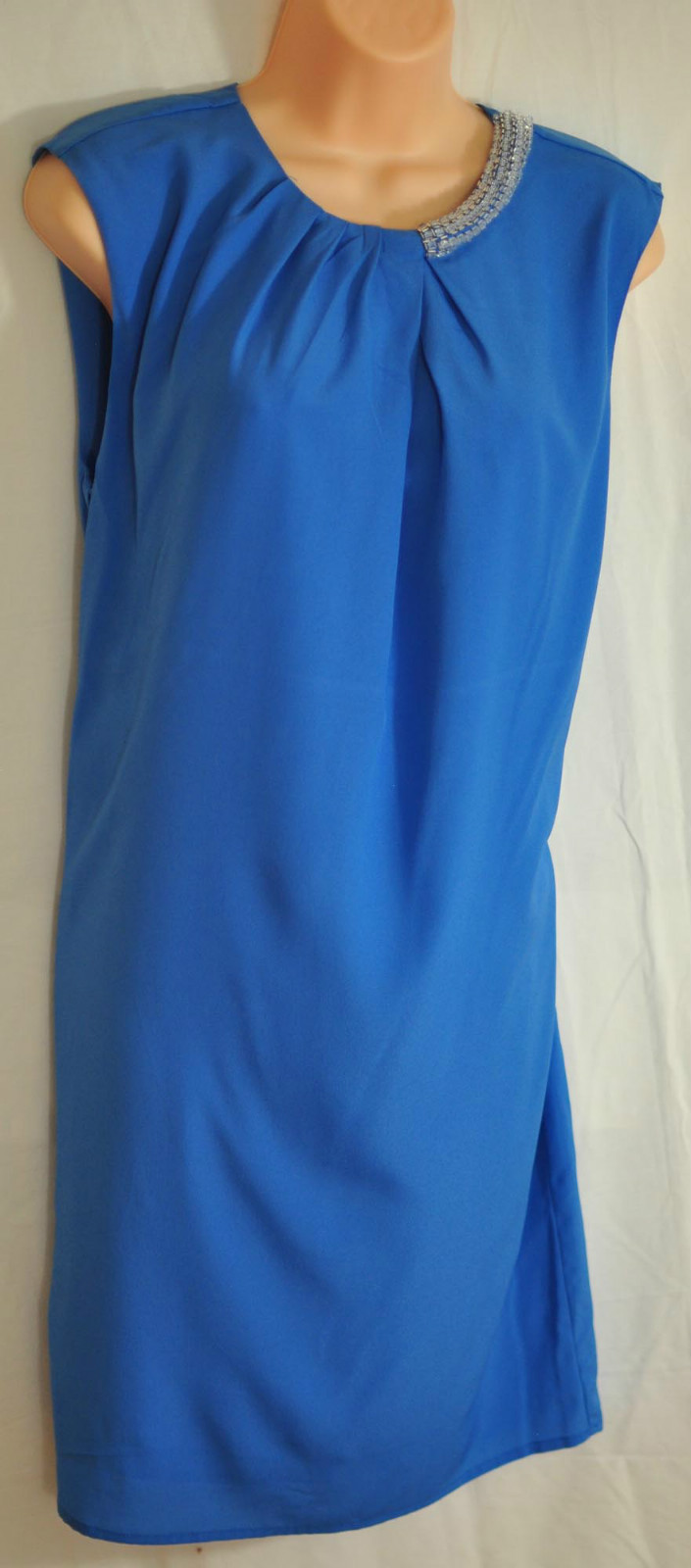 Phillip Lim dressy dress size medium blue sleeveless polyester back zipper new