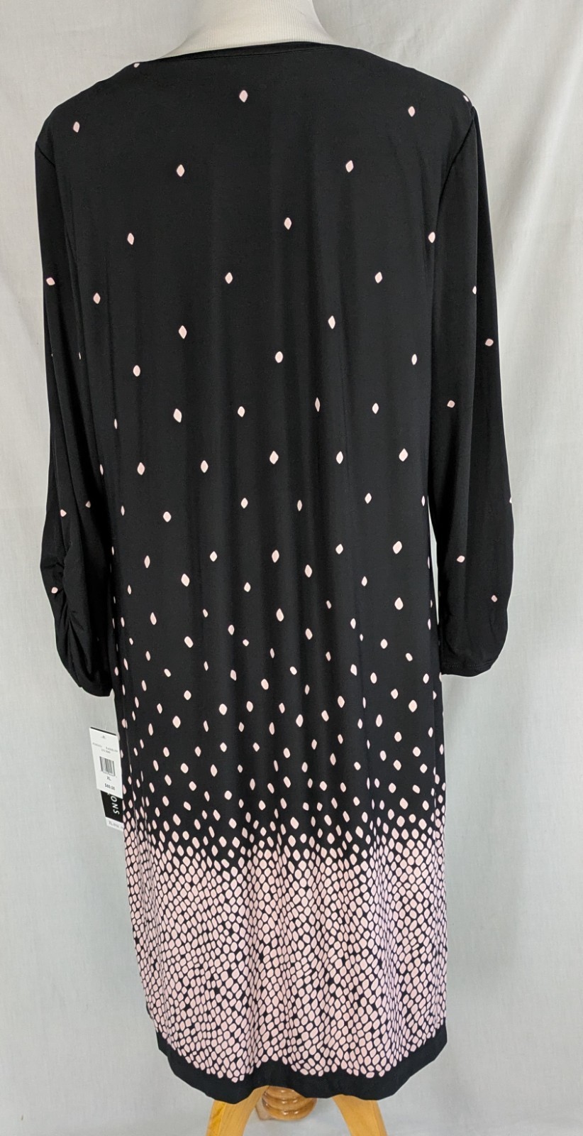 Perceptions New York Dress Womens XL Black and Pink Long Sleeve Stretch Swirl