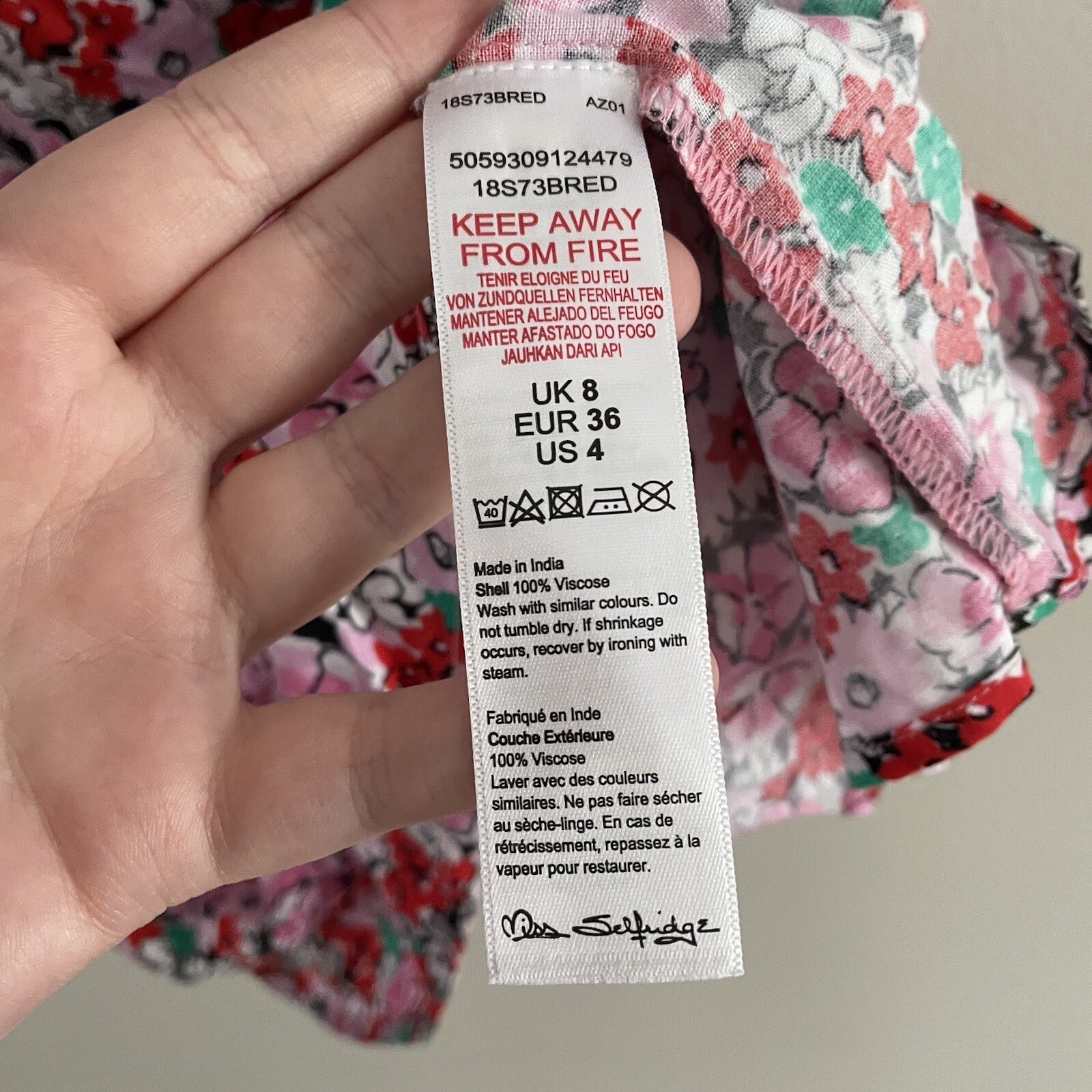 Miss Selfridge Women SZ 4 Multicolor Floral Adjustable Strap Sundress NWT