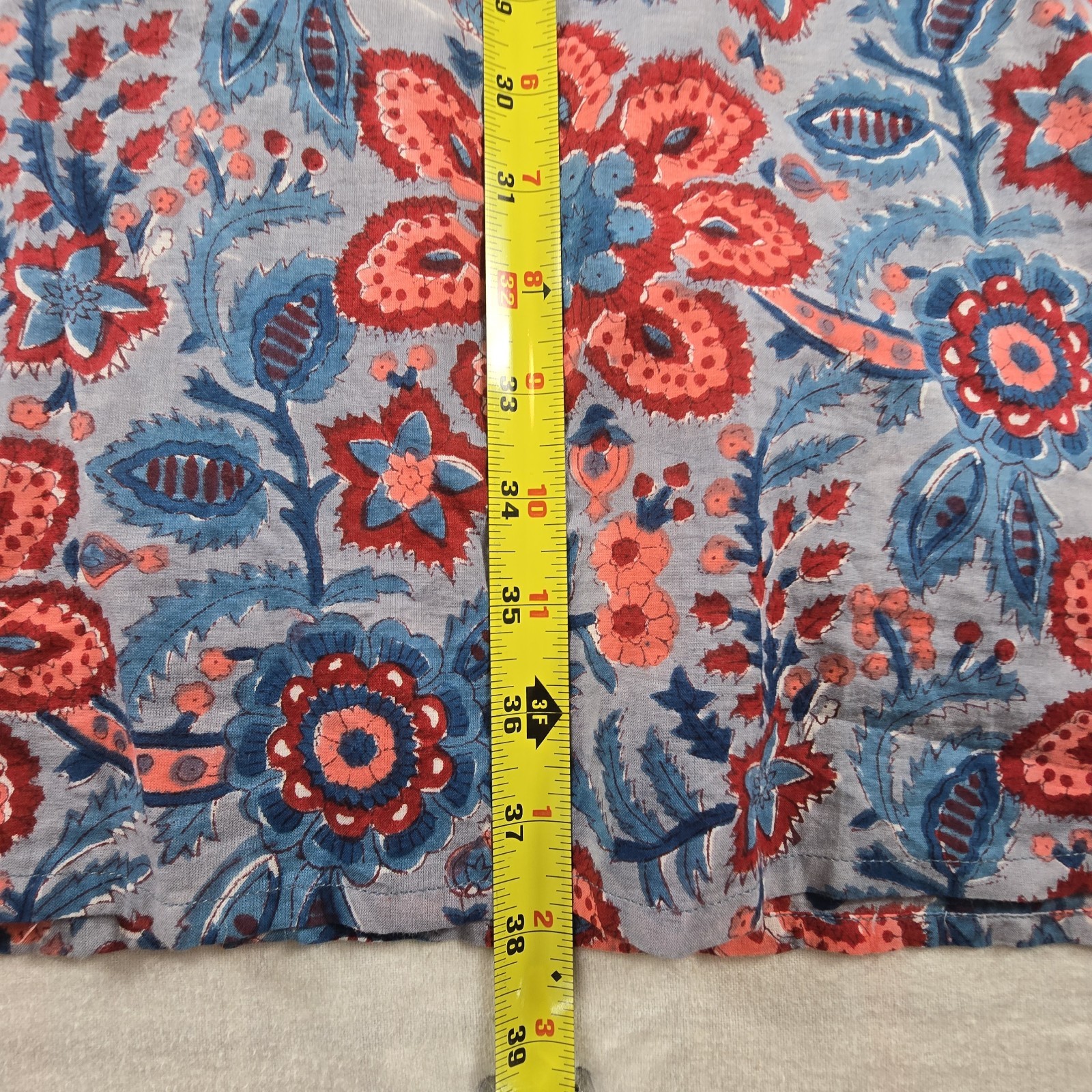 Fitzroy & Willa Puff Sleeve Midi Shift Dress Floral Boho Lined 100% Cotton XL