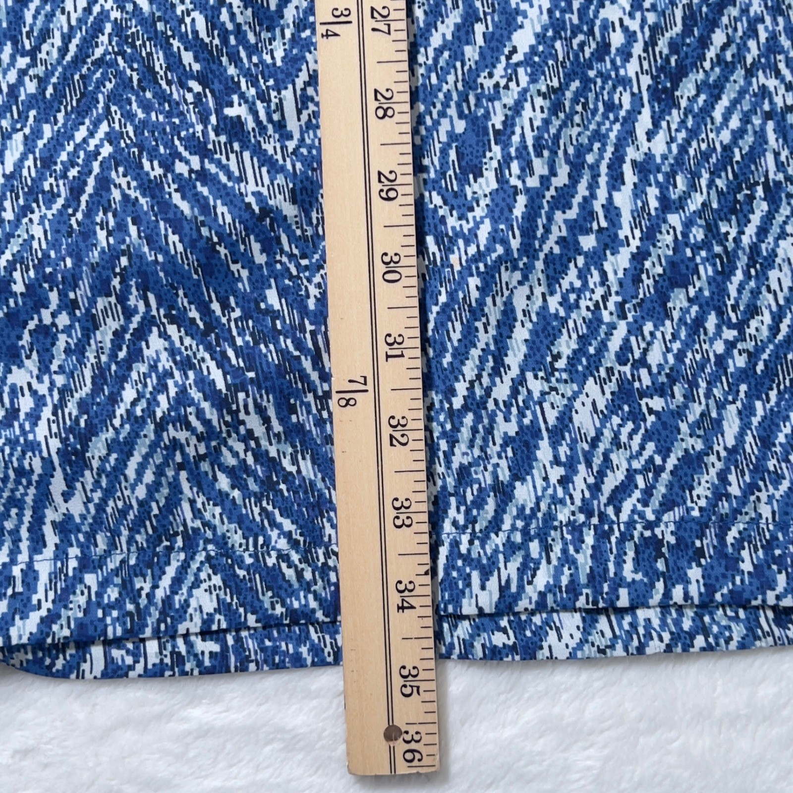 Etcetera V-Neck Roll Tab Shift Dress Womens Sz 12 Blue Green Colorblock