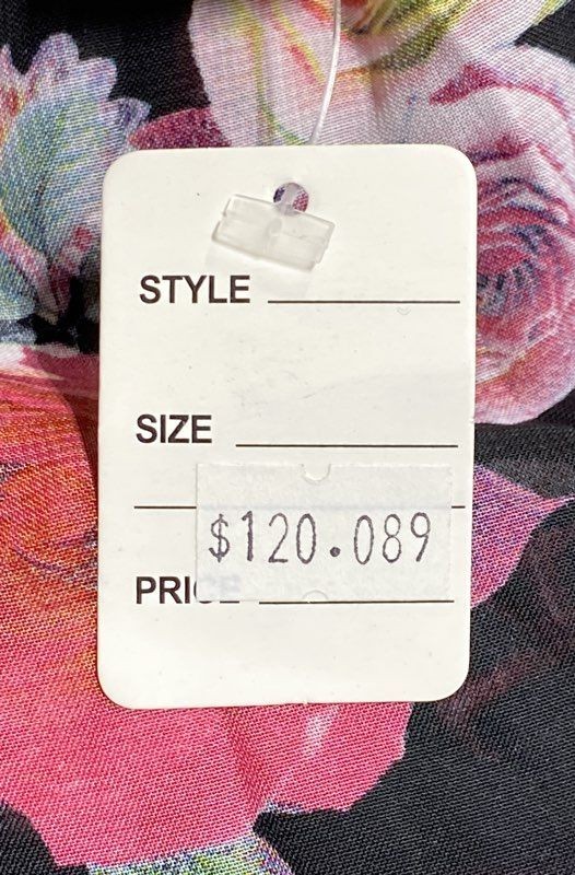 Va Va Voom Women’s Black Floral Wrap Maxi Dress Long Bishop Sleeve NWT Sz S