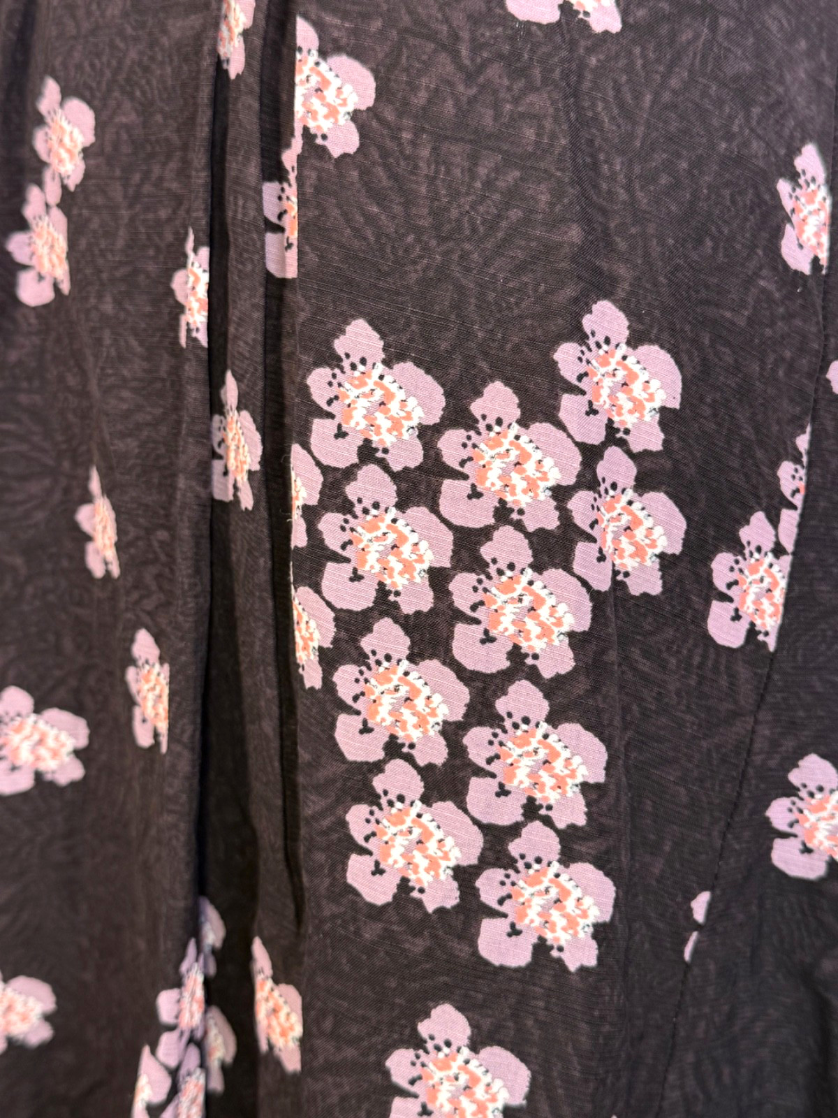 2014 MARNI Cherry Blossom Print Viscose Linen Deep V-Neck Sun Dress SIZE IT38 S