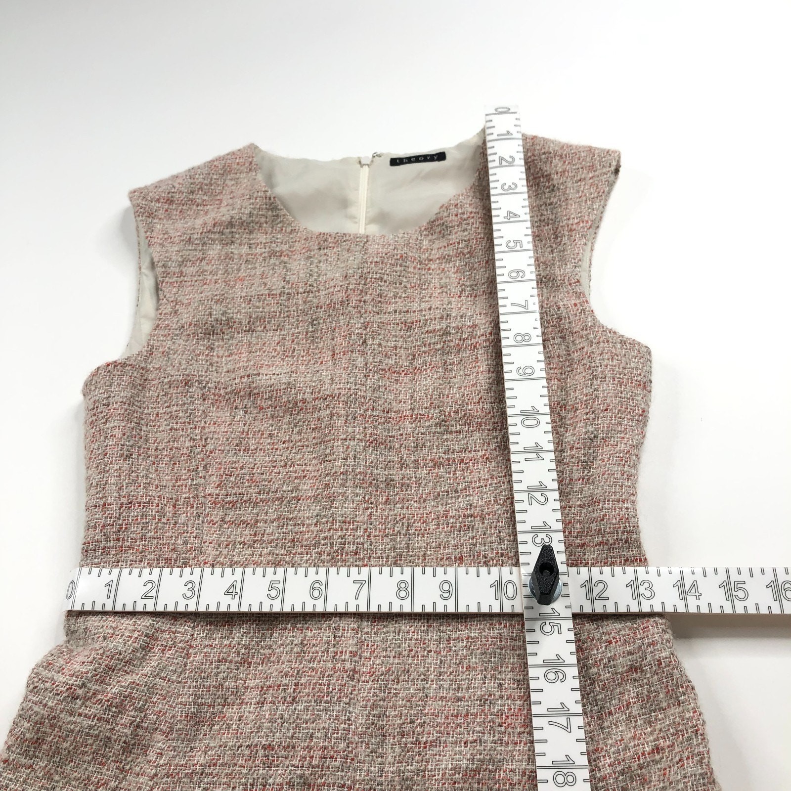 Theory Unknown Size (4-6?) Material Tweed Women’s Mini Dress Beige Pink Red