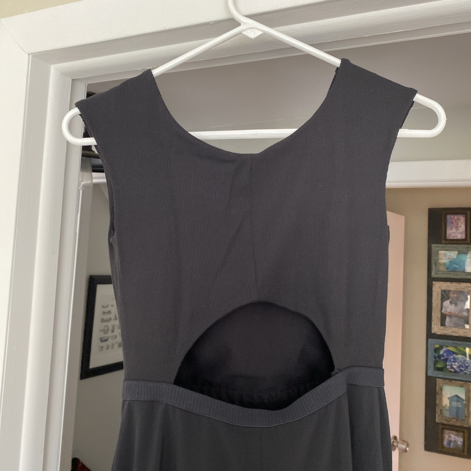 Athleta Cut Out Back Dress Women’s Petite XS A-Line Flare Pockets Black Stretch