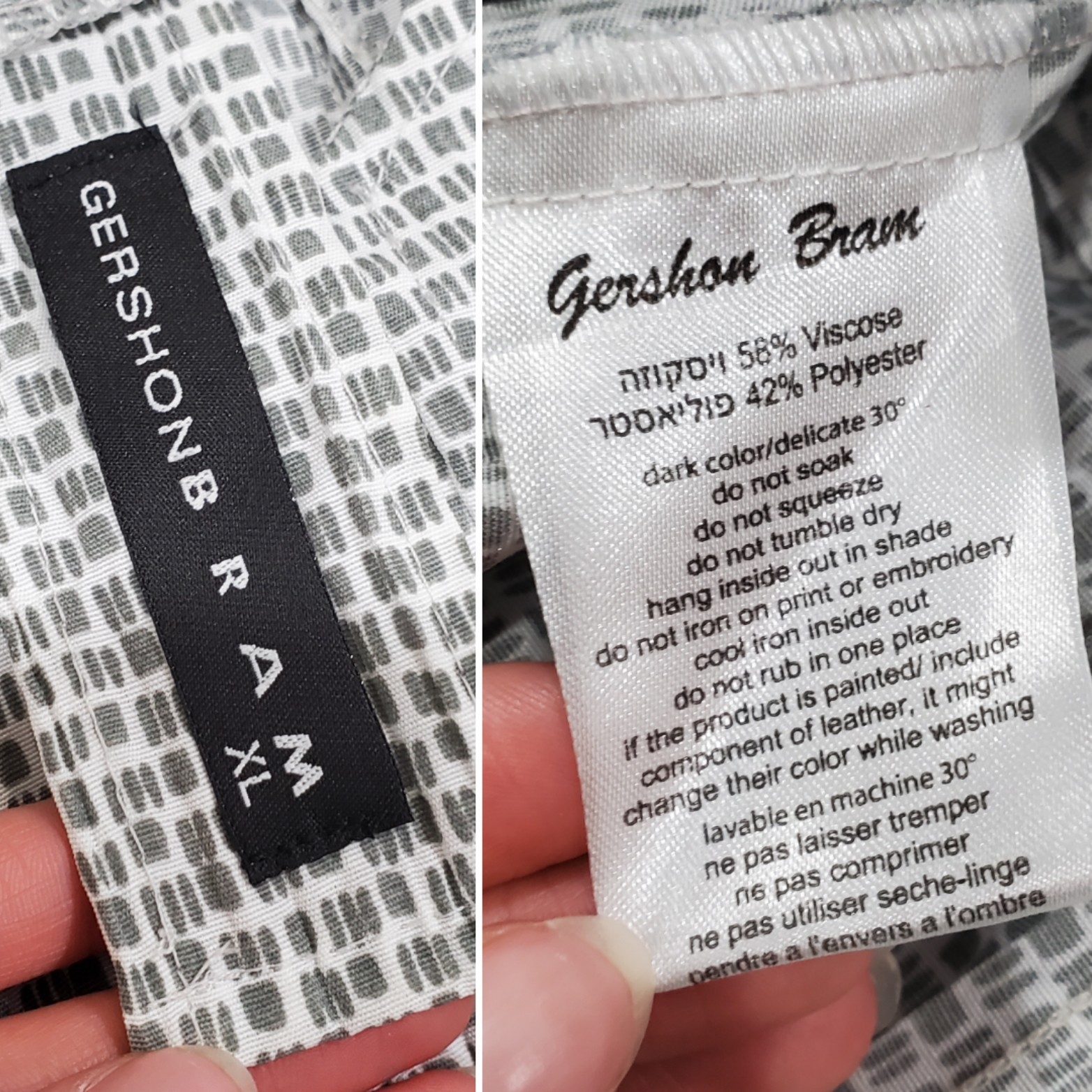 GERSHON BRAM Lantern Crinkle Gingham-like Midi Tank Dress Size XL