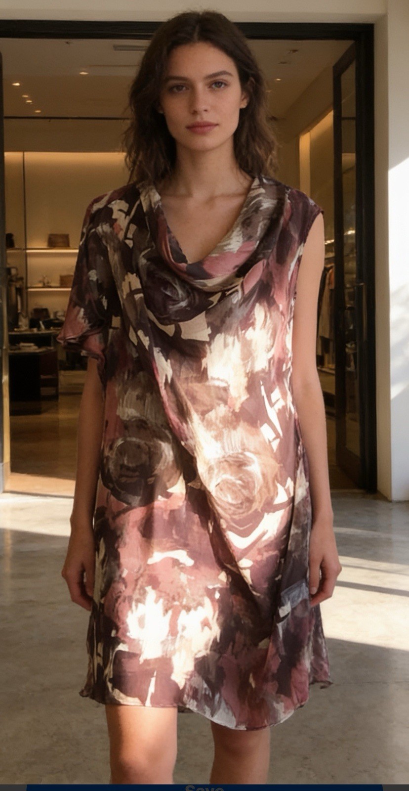 Liu.jo 100% Silk Mousline Fully Lined Asymmetric Dress Size (42IT)- Large Italy