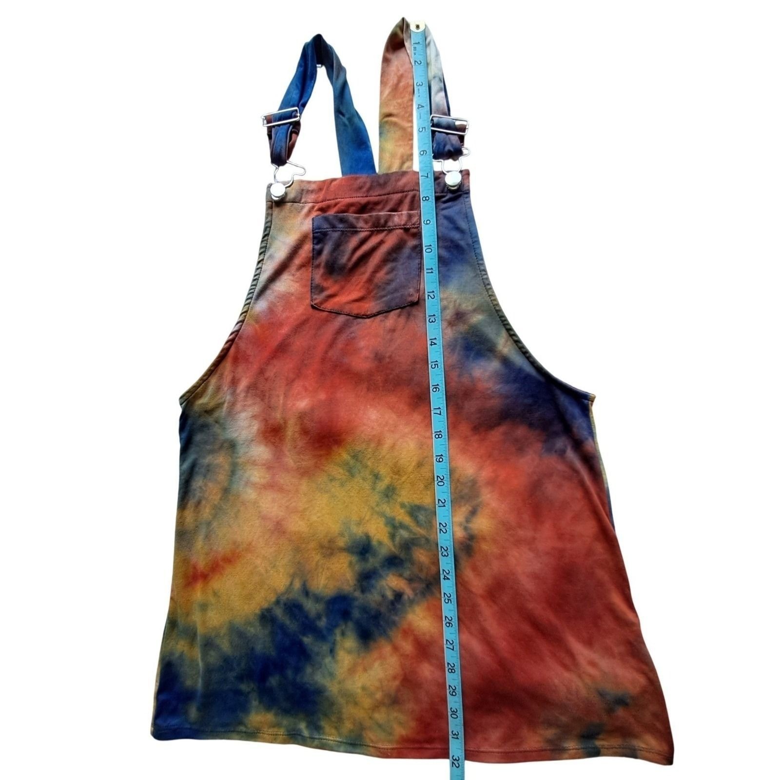 Absolutely Love It Tie Dye Overall Dress Womens Medium Multicolor Pinafore Mini