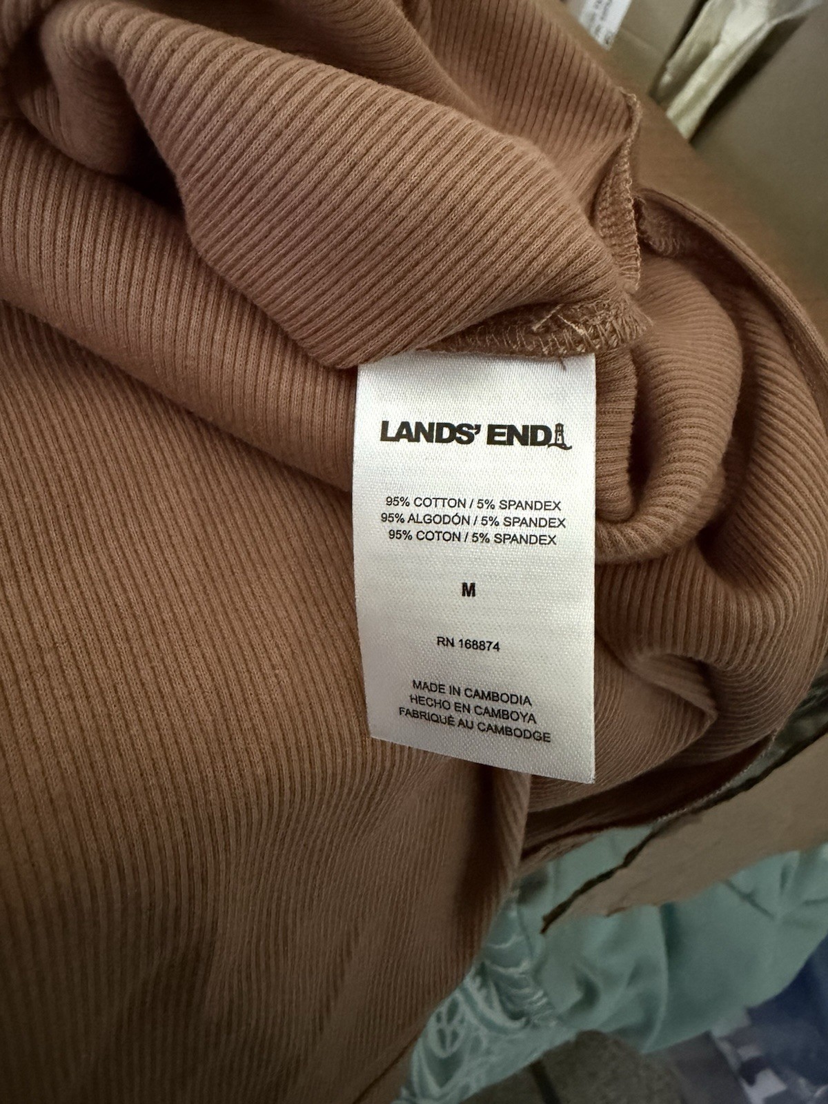 Lands’ End Sleeveless Belted Midi Dress in Brown. Size M.