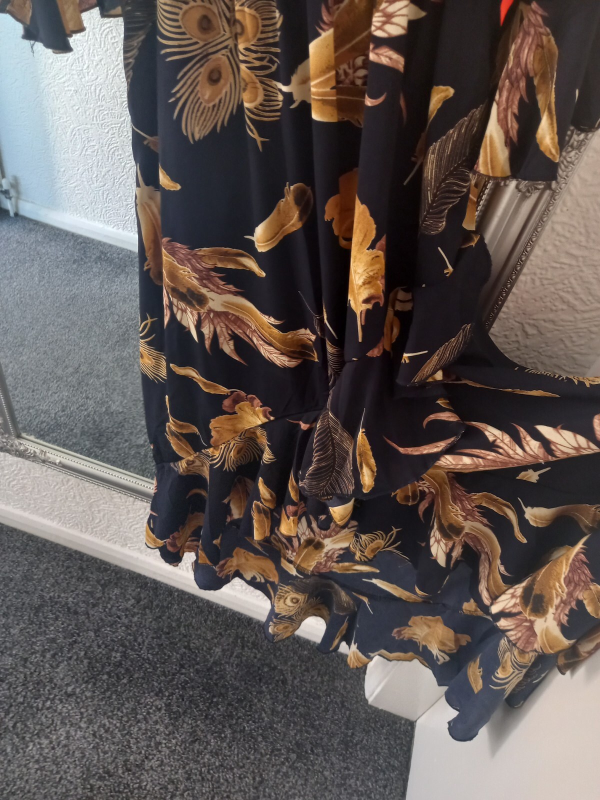 Blue Vanilla leaf peacock mid Sleeve Maxi Dress Size 10 BNWT Summer Season