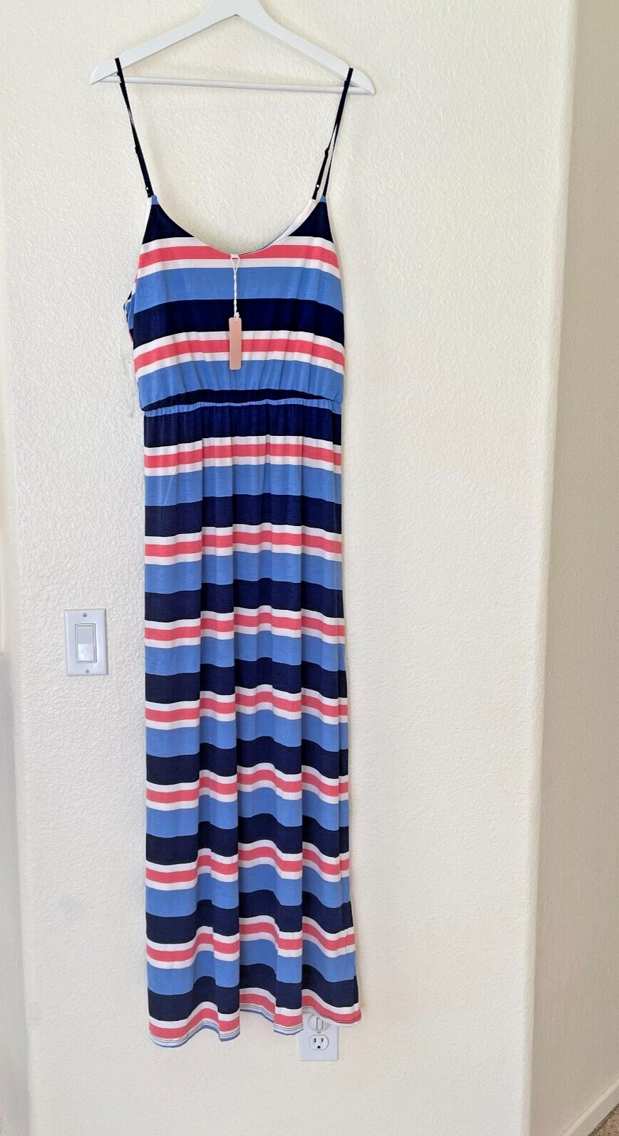 PinkBlush Women’s Multicolor Striped Sleeveless Maxi Dress Size Large Summer