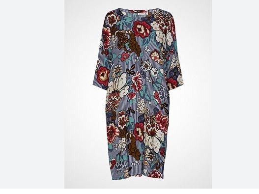 MASAI COPENHAGEN Oversized Naz Dress in Blue Stripe Multi (fm230-5)