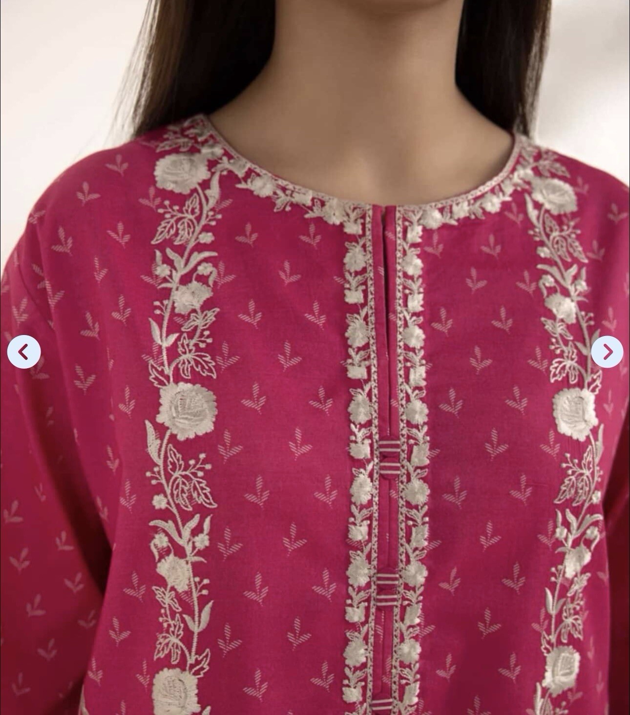 New Original Pakistani Indian LAWN Sapphire Stitched Embrioded Dress Pink XLarge