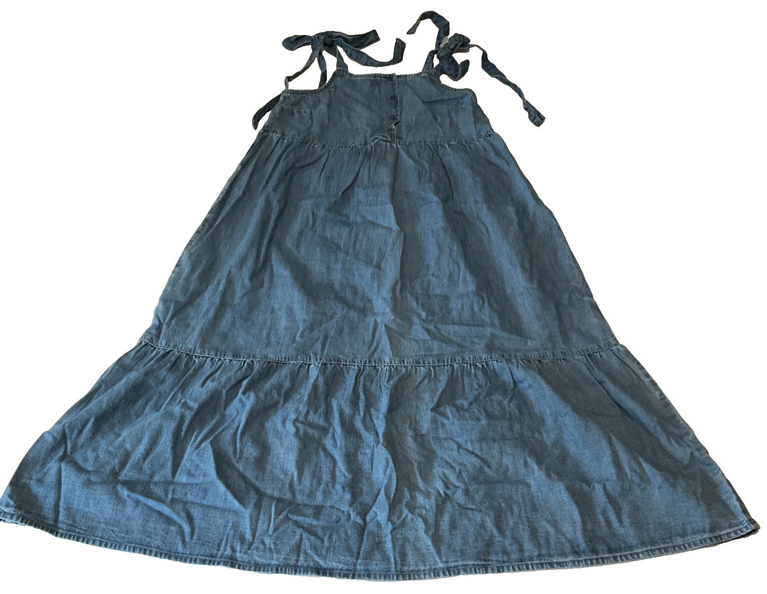 Asos Design Denim Dress Womens Size 6 Blue Sleeveless Straps Stretch