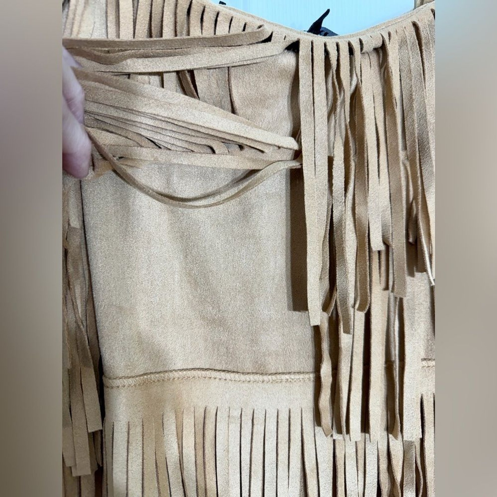 NWT Trixxi Faux Suede Fringe Mini Dress Western Boho Festival Sz M