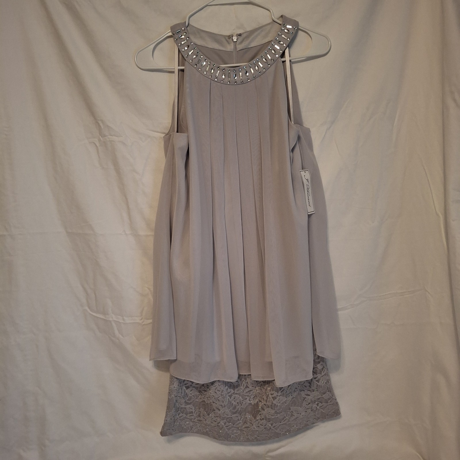 J Howard Missy Sleeveless Dress Light Gray Size 8 New With Tags Originally $138