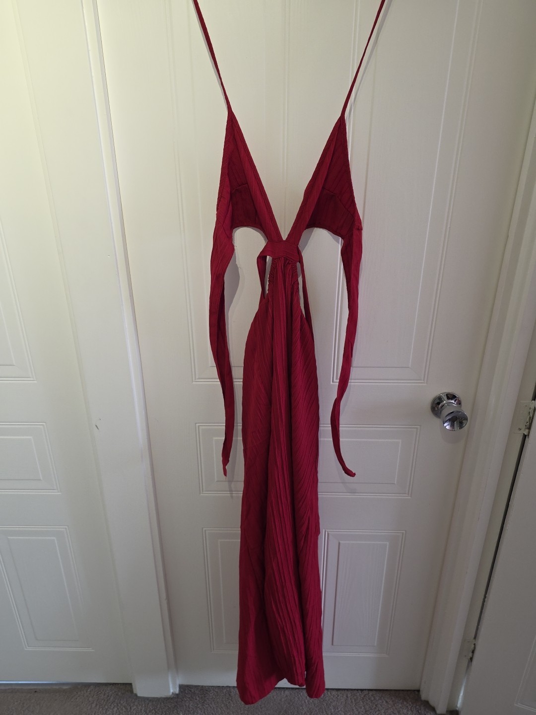 Women’s Red Summer Dress Beach Dress From Shien Size M Wrap Around Tied Style
