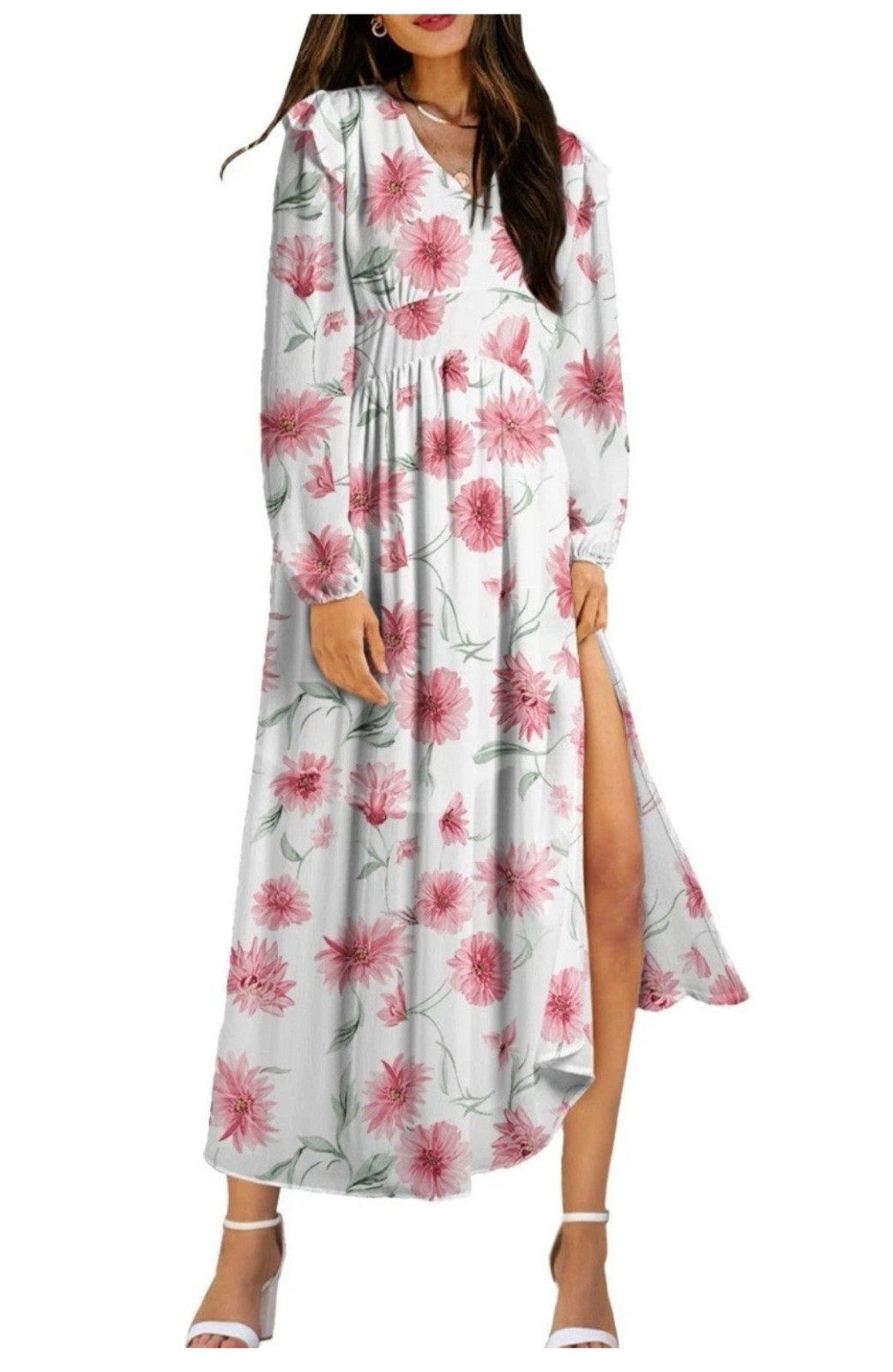 Limited Edition Blencot Women’s Casual Ruffle Floral Boho Dress V-Neck M