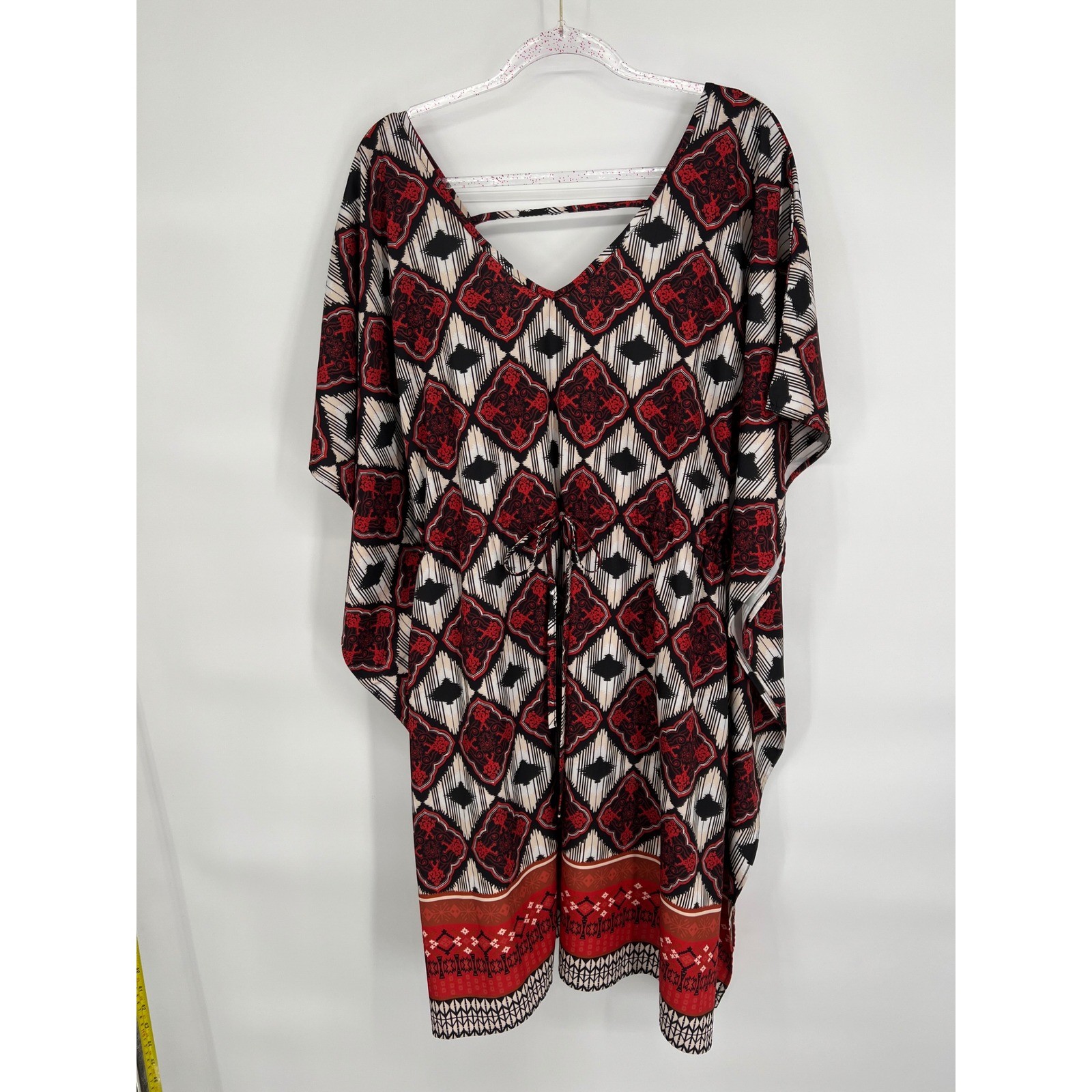 Shein Curve Caftan Dress Bohemian Print Drawstring Waist 3XL