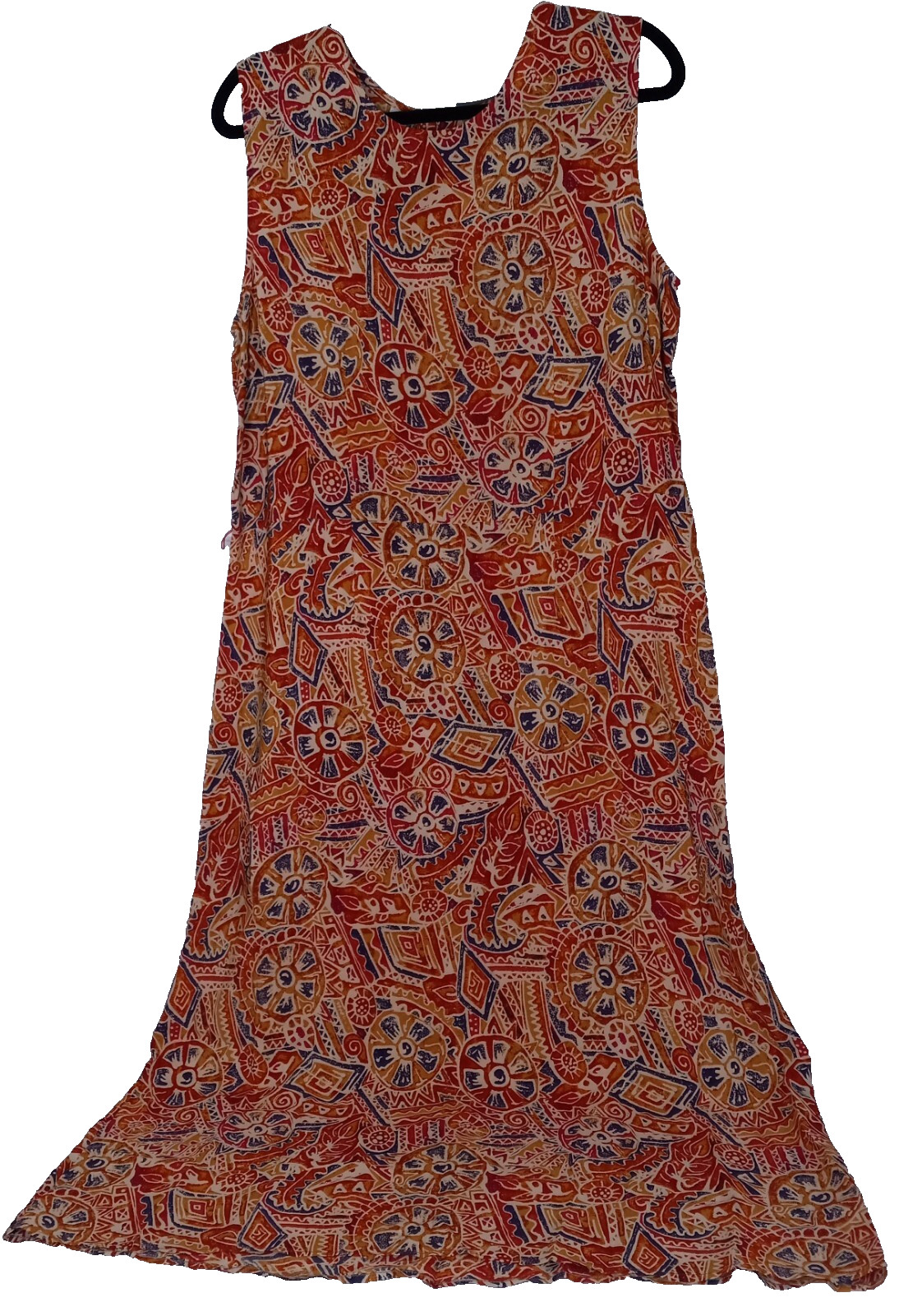 Amanda Smith Silk Maxi Dress Womens 14 Geometric Aztec Southwestern Sleeveless