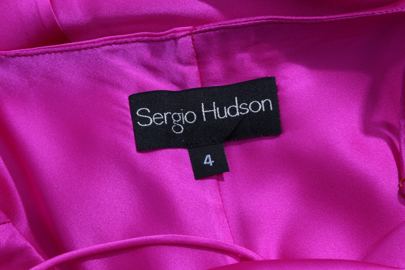 Sergio Hudson Fuchsia Silk Spaghetti Strap Mini Slip Dress Party Size 4