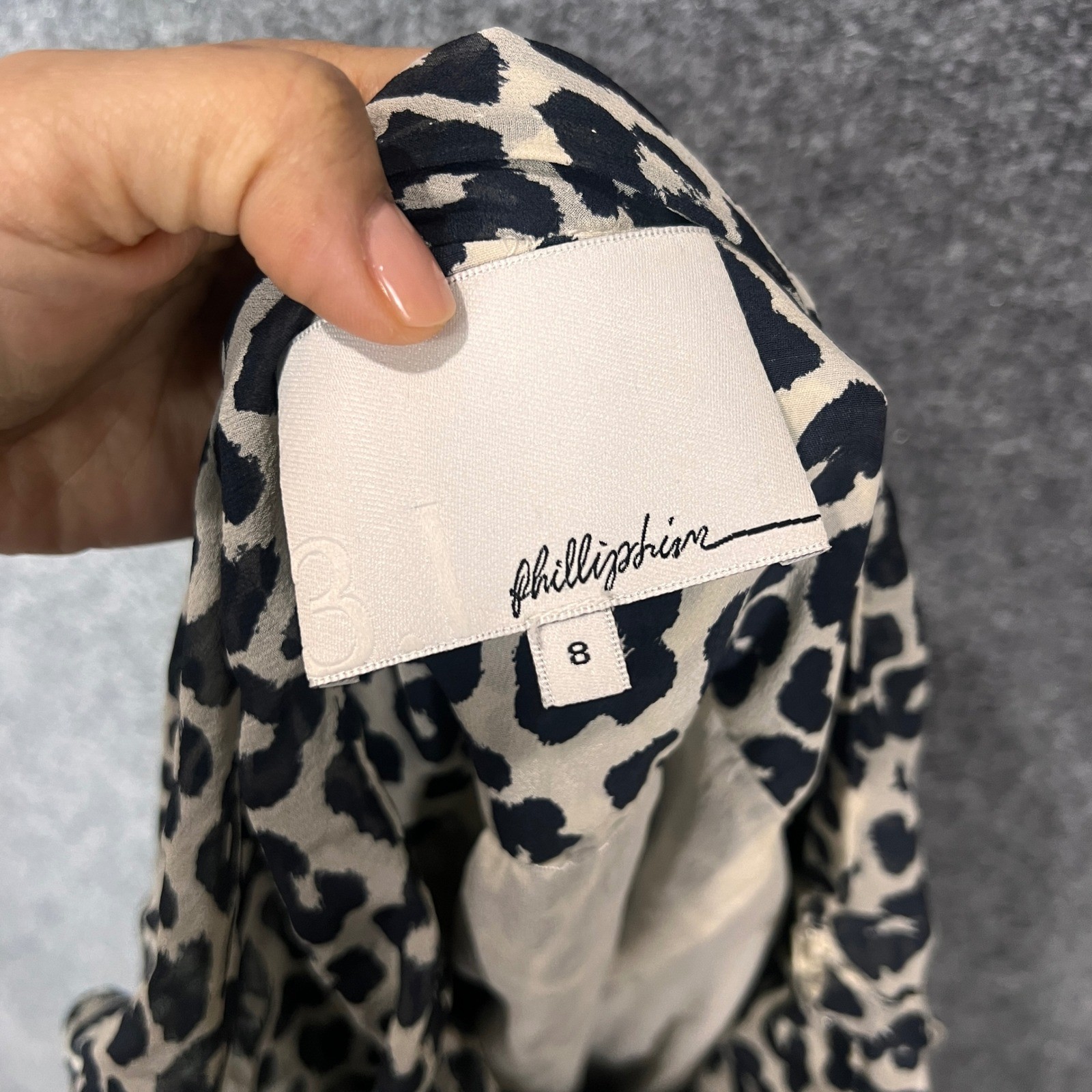 3.1 Phillip Lim Silk Leopard Print Sleeveless V Neck Midi Dress Women’s Size M