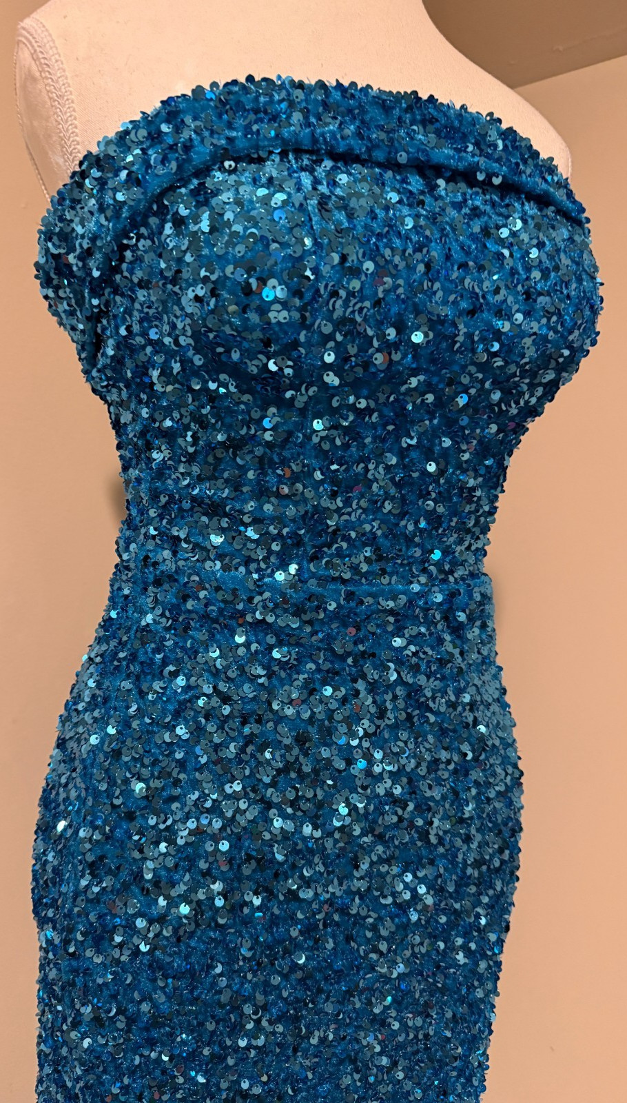 B SMART Womens Full Sequin Blue Occasion Formal Evening Dress – Sz Small